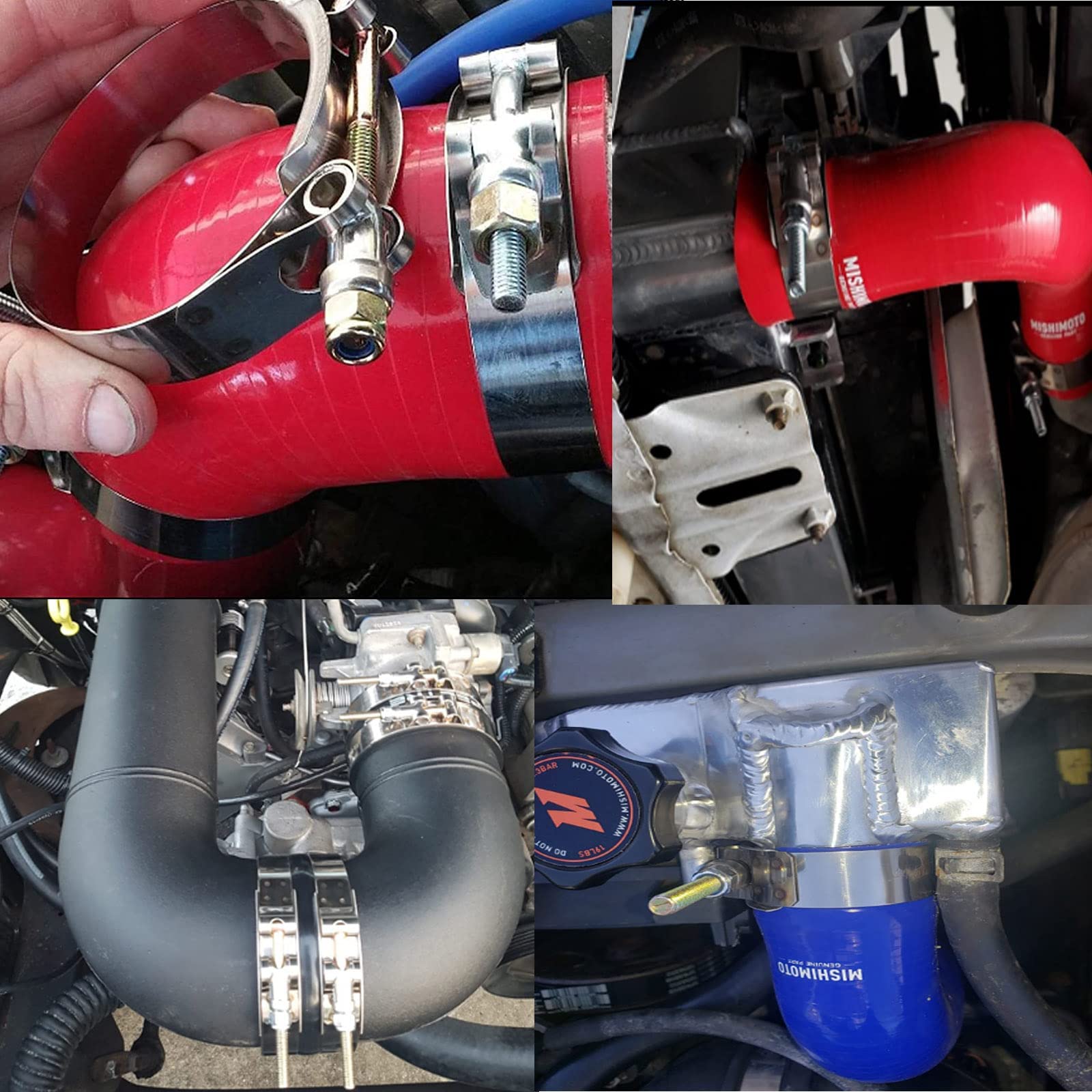 10Pcs 44Mm - 51Mm Stainless Steel T-Bolt Clamps Turbo Intake Intercooler Clamp For 1-1/2'' I.D. Hose