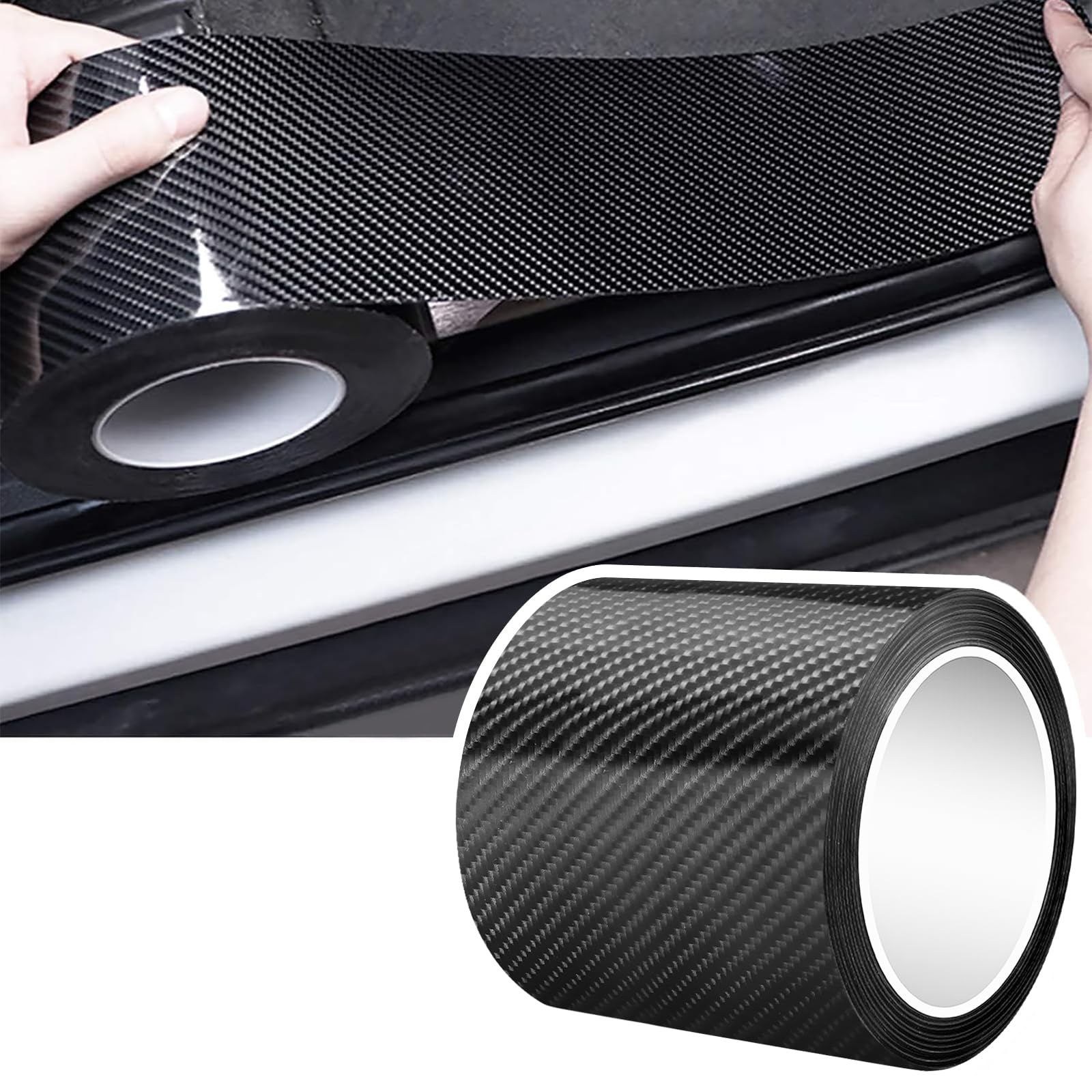 Dgsl Car Door Edge Guards Door Sill Protector, 2.7In X 16.4Ft 5D Carbon Fiber Car Wrap Film, Vinyl Automotive Wrap Film Anti-Col