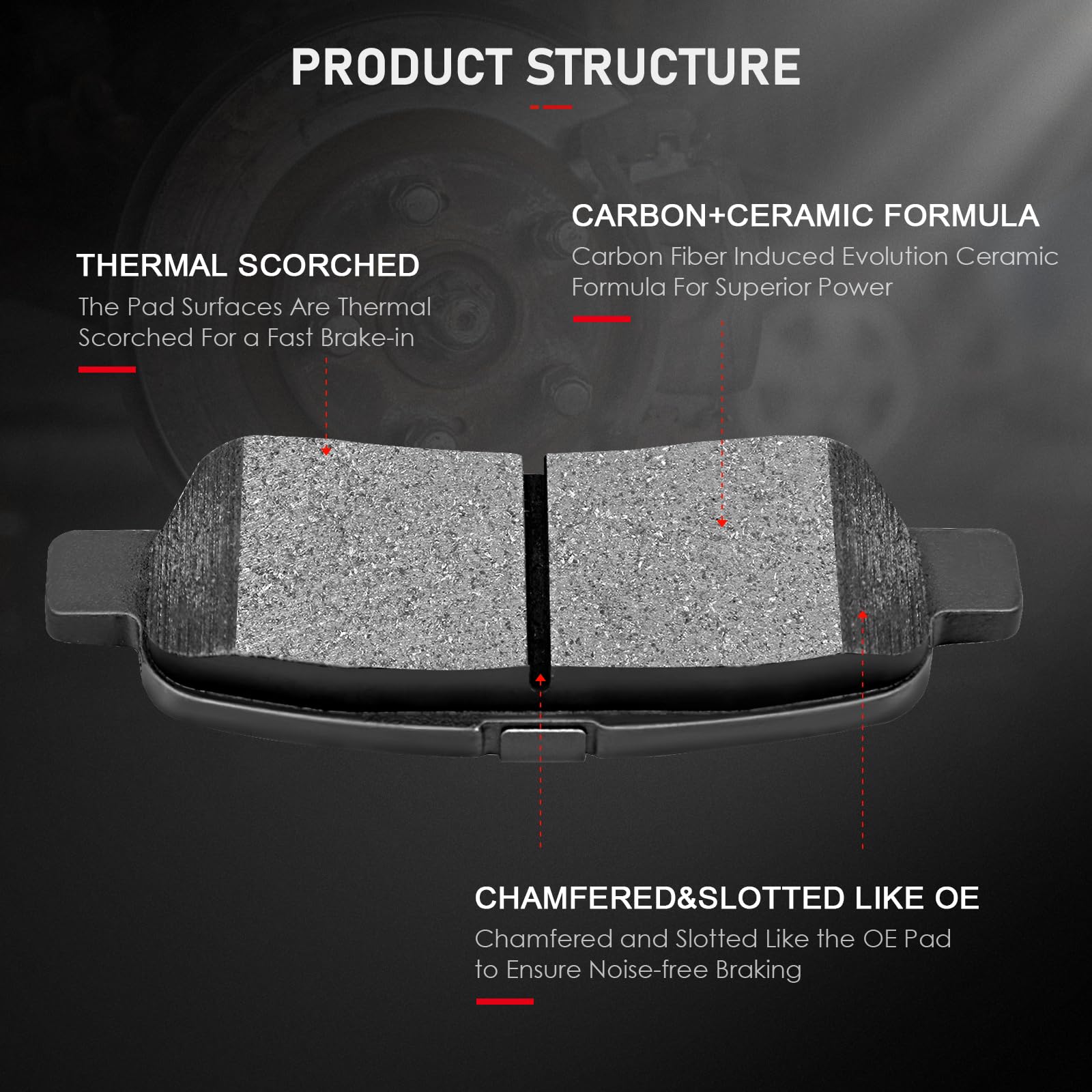 Cciyu D905 D969 Front & Rear Ceramic Brake Pads For Infiniti Fx35, Fx45, Nissan Altima, Maxima, Murano