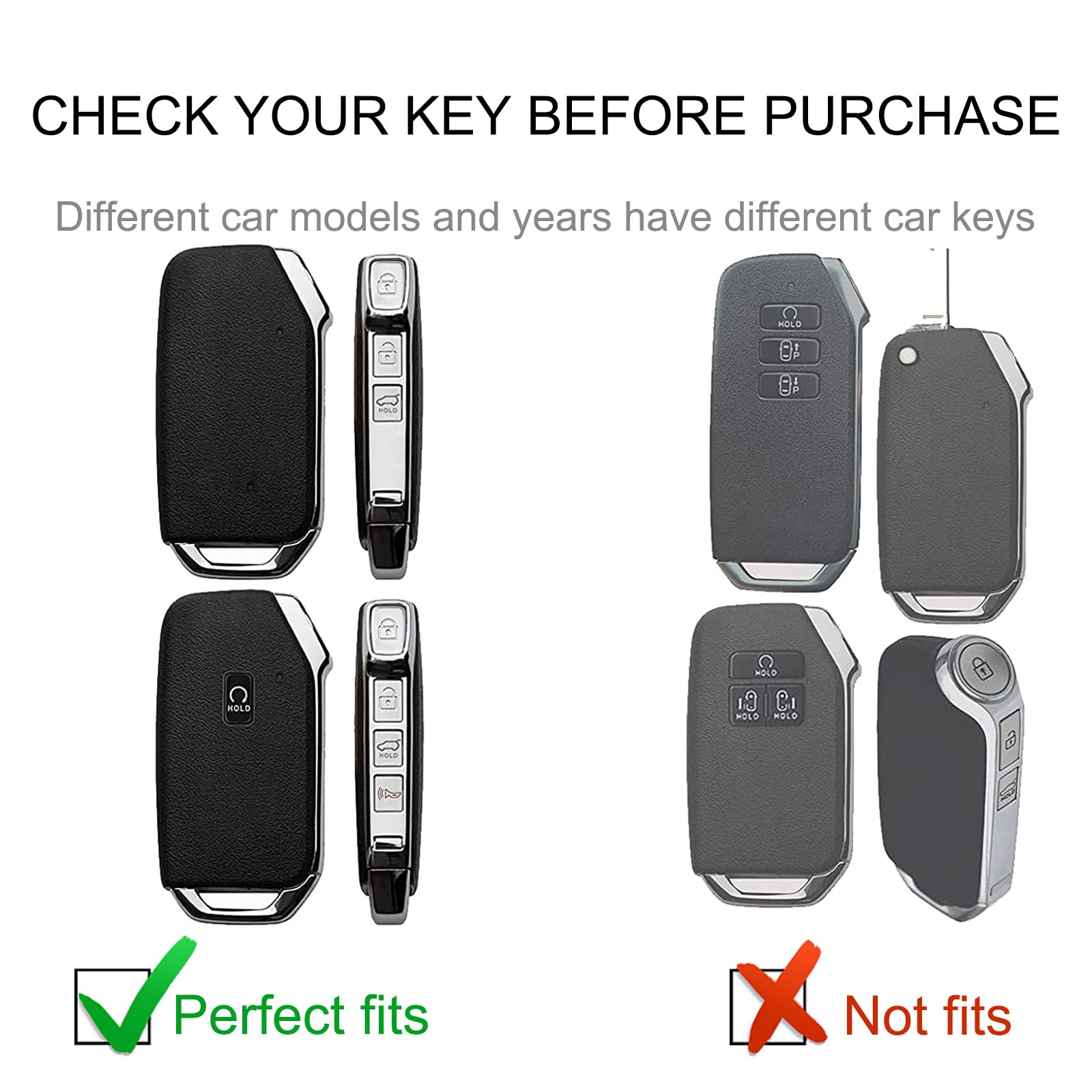 Cacarlike For Kia Key Fob Cover With Kia Keychain, Car Key Fob Case Compatible With Kia Cerato Ceed Forte Niro Sorento Seltos Sp
