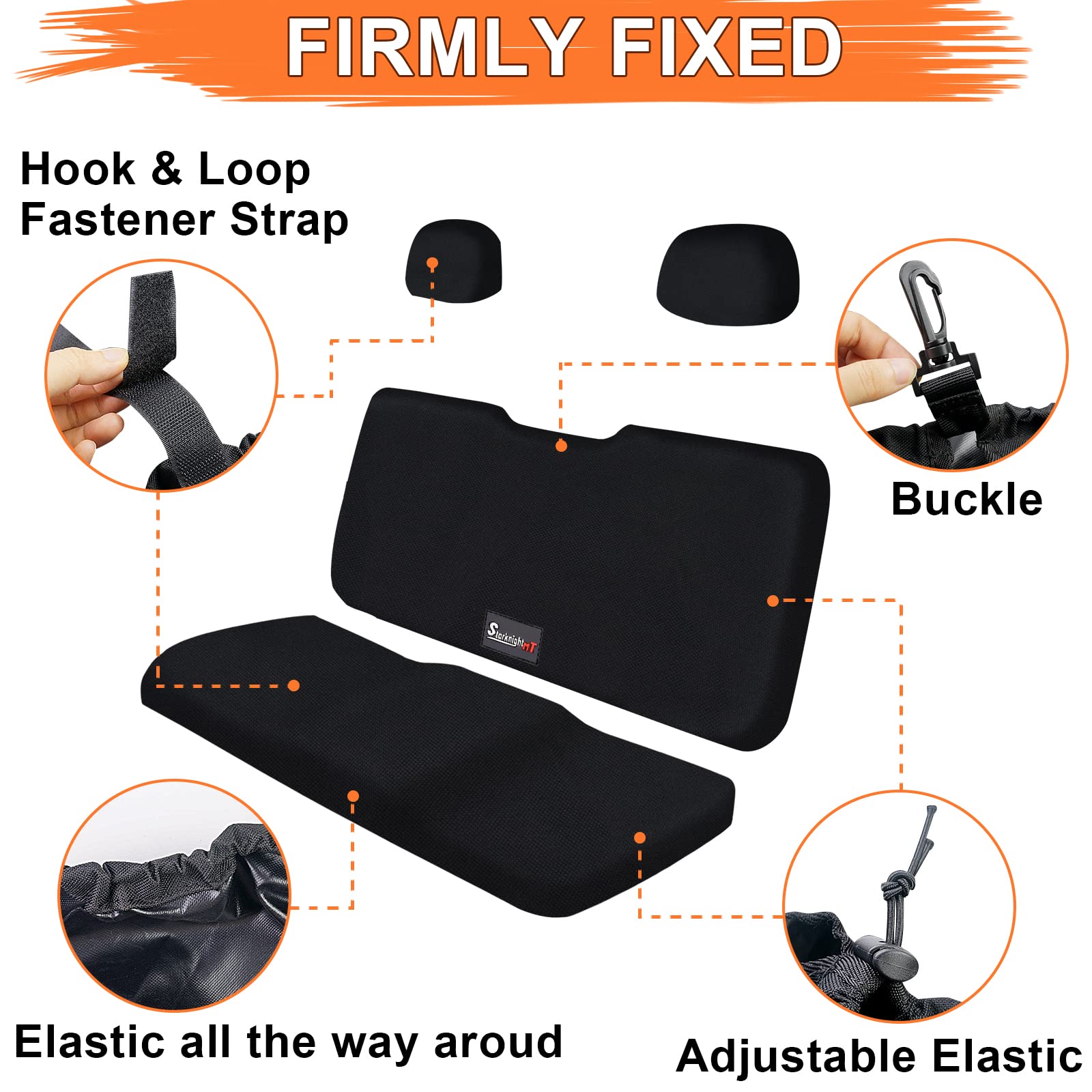 Starknightmt Utv Ranger Seat Cover Waterproof Seat Covers Compatible With Polaris Ranger 500 700 800 2002-2008 Durable Oxford Fabric With Waterproof Pu Coating Ranger Seat Accessory Parts