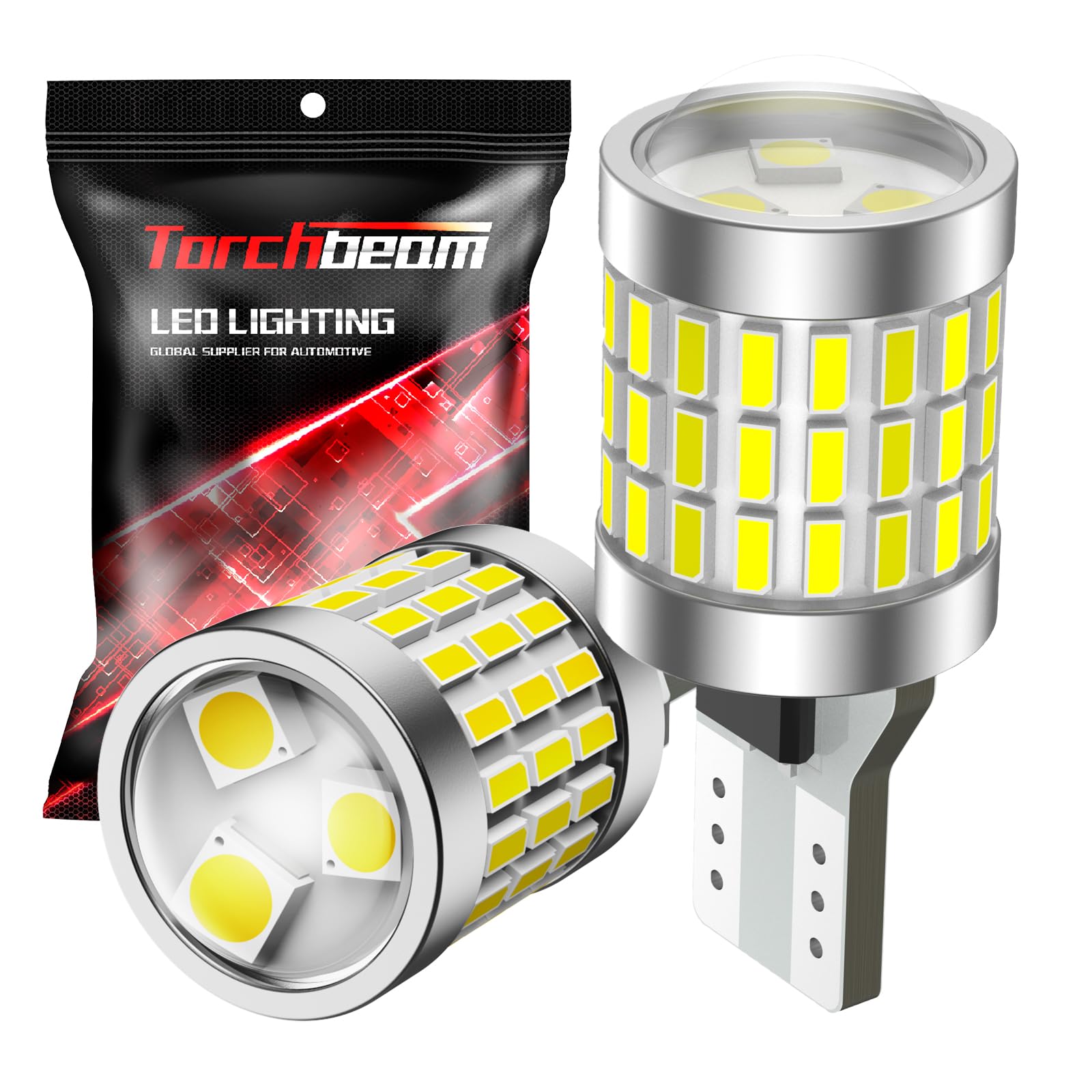 Torchbeam 912 921 Led Bulbs For Reverse Lights, T15 906 904 W16W Backup 2600 Lumens 6000K Xenon White Super Bright Light For Car