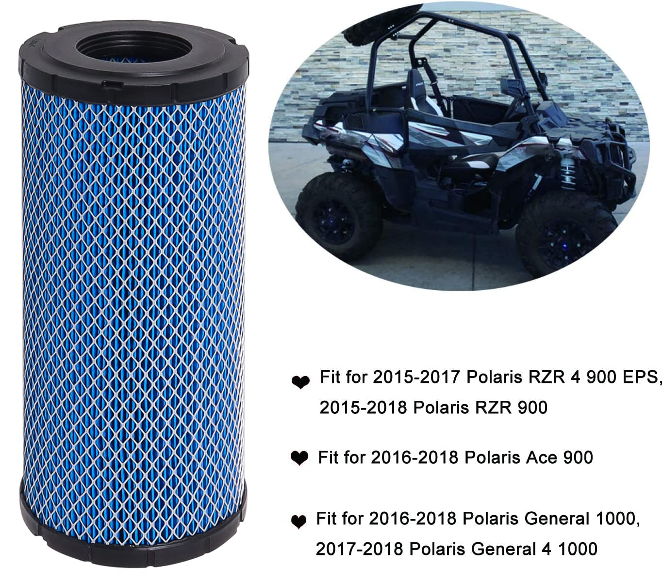 7082115 Air Filter Replacement Compatible With Polaris Ace 900, General 1000, General 4 1000, Rzr 4 900, Rzr 900, Rzr S 1000 201