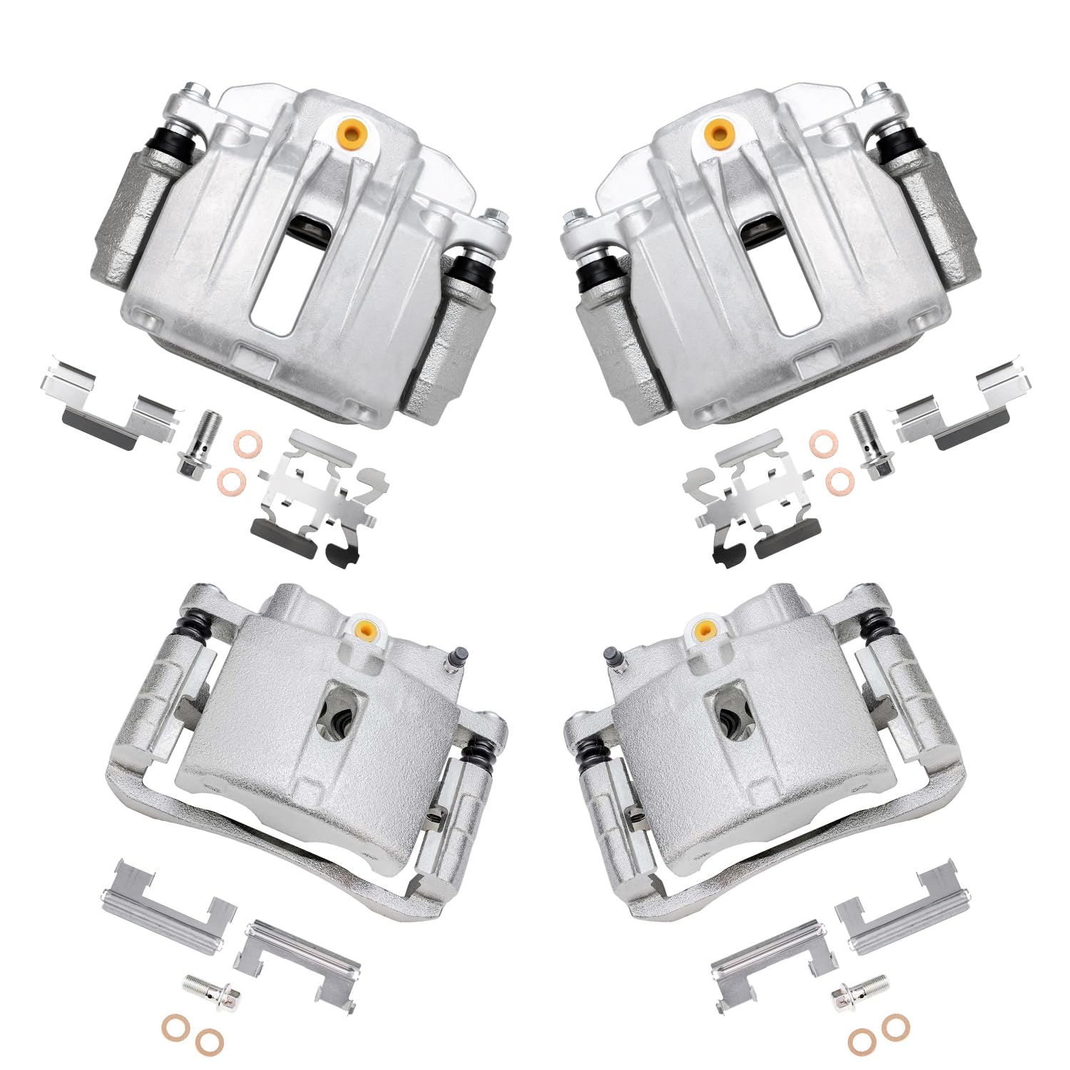 Detroit Axle - 4pc Brake Calipers for Chevy GMC Sierra Silverado Suburban 1500 Yukon Safari Tahoe Astro Disc Brake Calipers w/Br