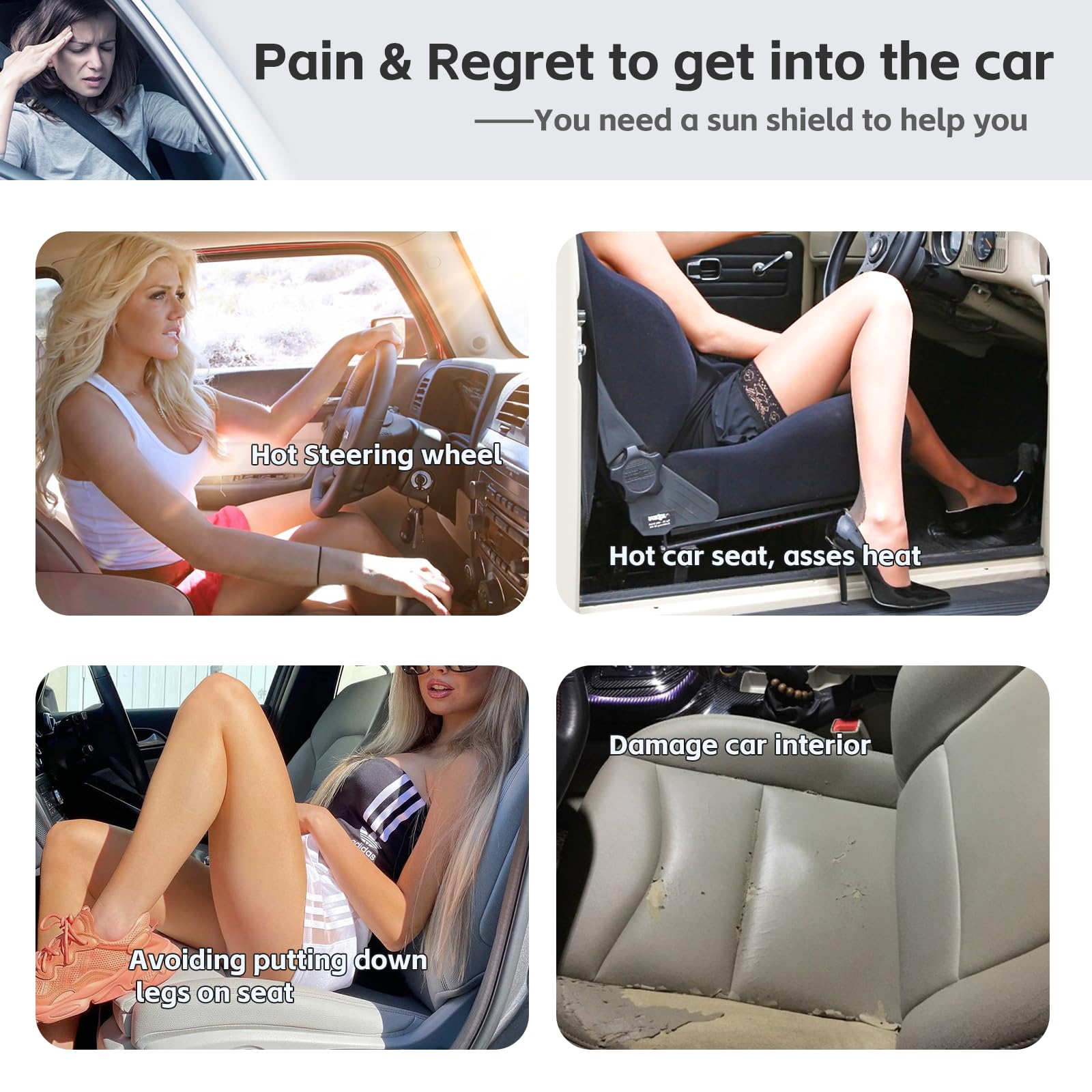 Zoibv Compatible With Toyota Highlander 2014-2019 Sun Shade Sunshade Windshield Cover, 4-Layer Front Window Shade Custom Fit Vis