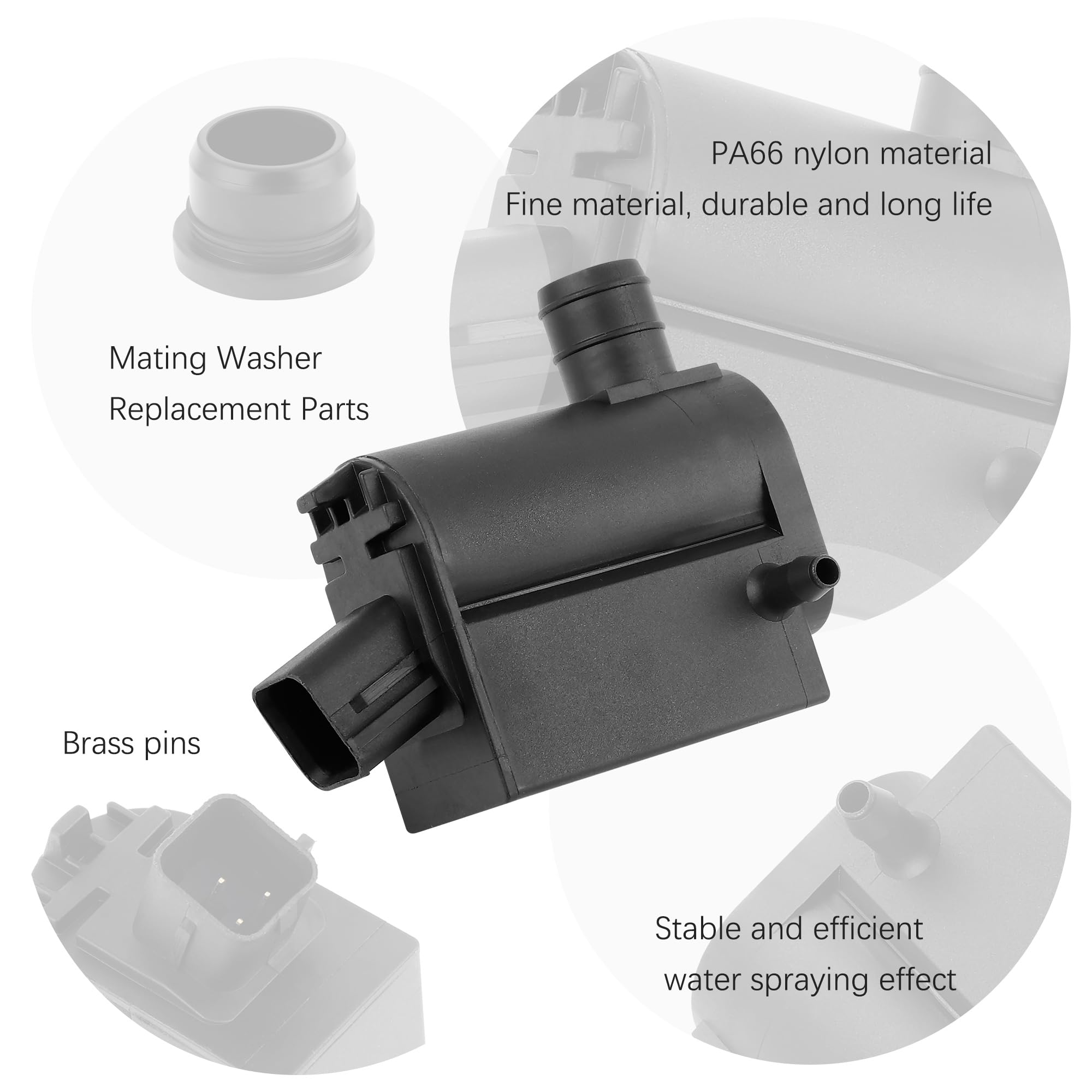 Windshield Washer Pump Replacement Oem#98510-1C100,98510-2K000 With Grommet,Windshield Wiper Pump Compatible With Kia Hyundai,St