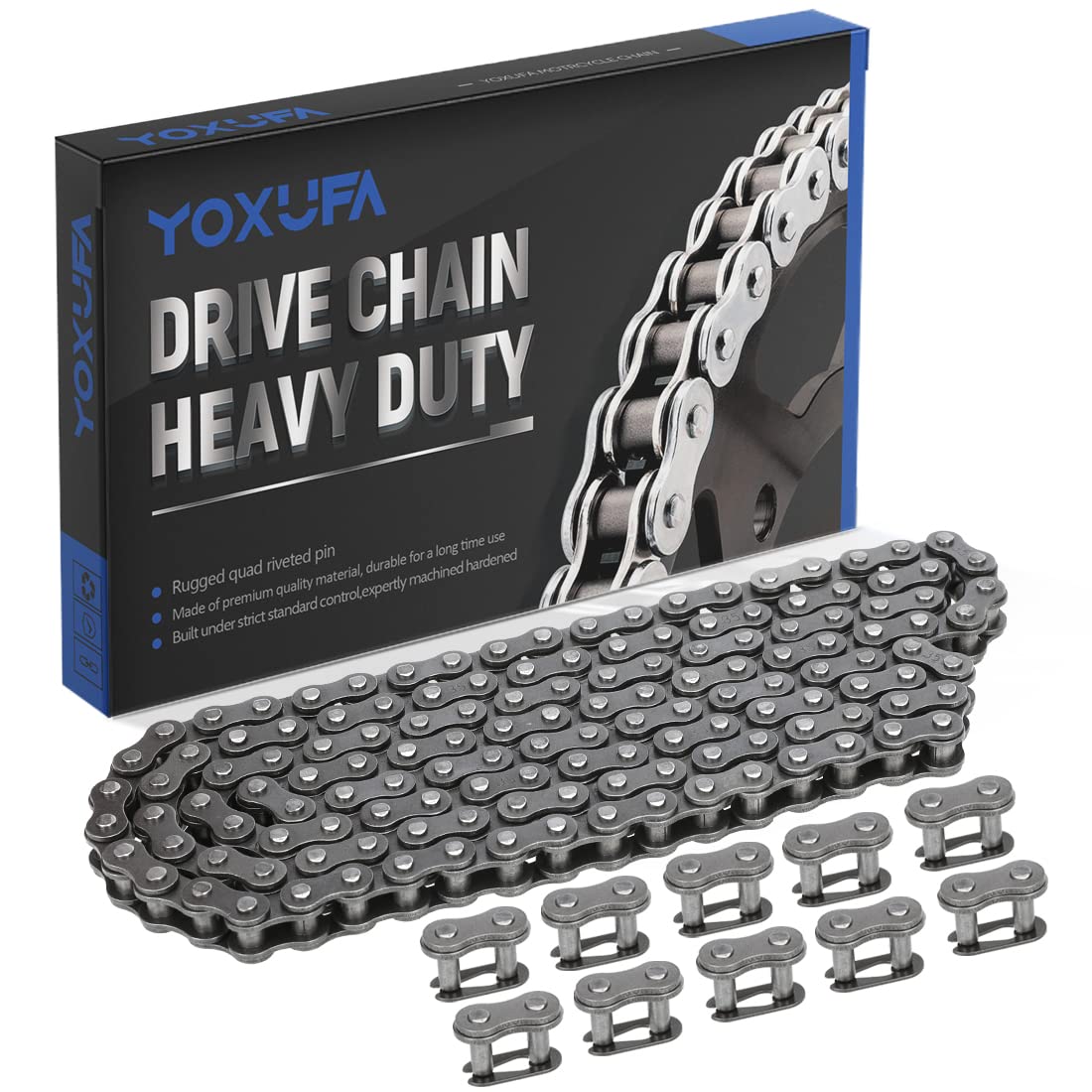 Yoxufa #35 Roller Chain For Mini Bike Coleman Ct100U Cc100X Baja Doodle Bug Dirt Bug Racer Db30 Motovox Mbx10 Mbx11 Mmb80 Predator 79Cc 97Cc 100Cc Engine Powersports Parts 140 Links Drive Chain