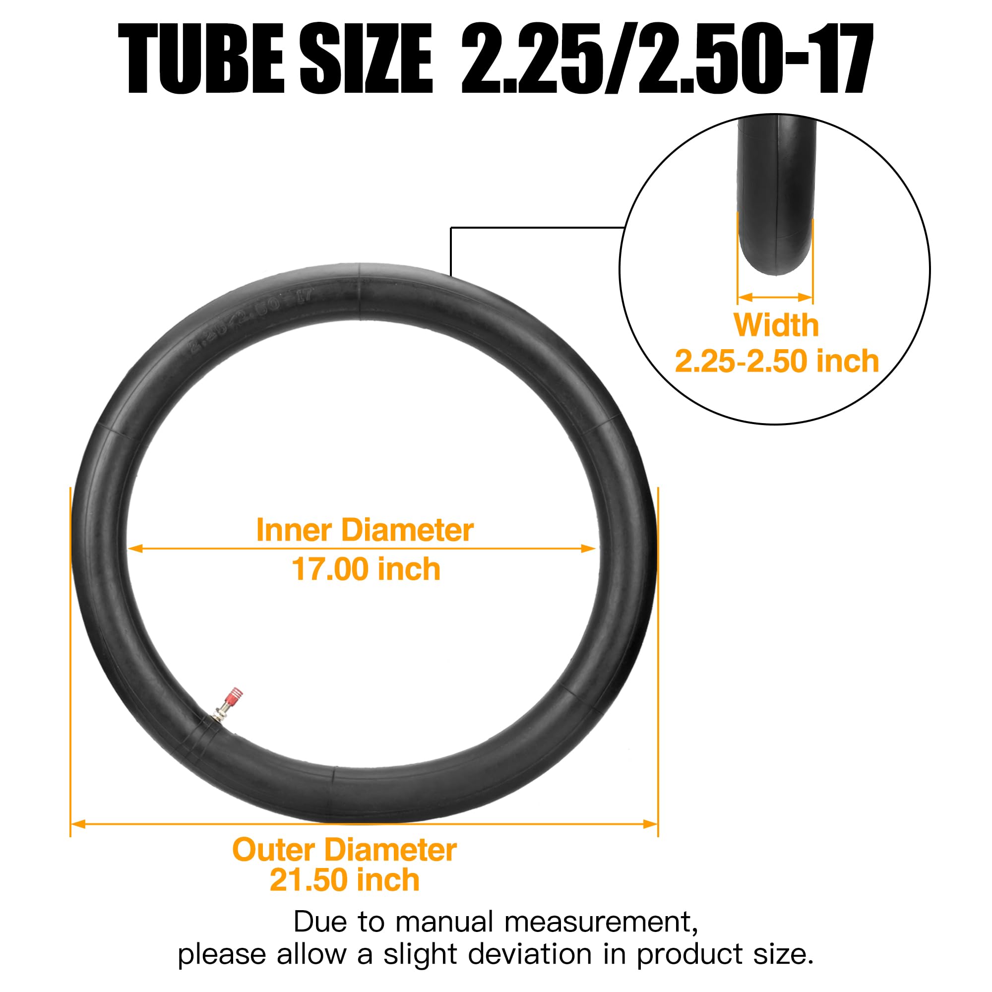 Fvrito 2.25/2.50-17 70/100-17 Inner Tube For C70 C100 C102 Cl70 Ca100 Ca200 Cm91 P50 Cl70 Pa50 Cr80R Cr85R 81 Puch Ct90 Trail S6