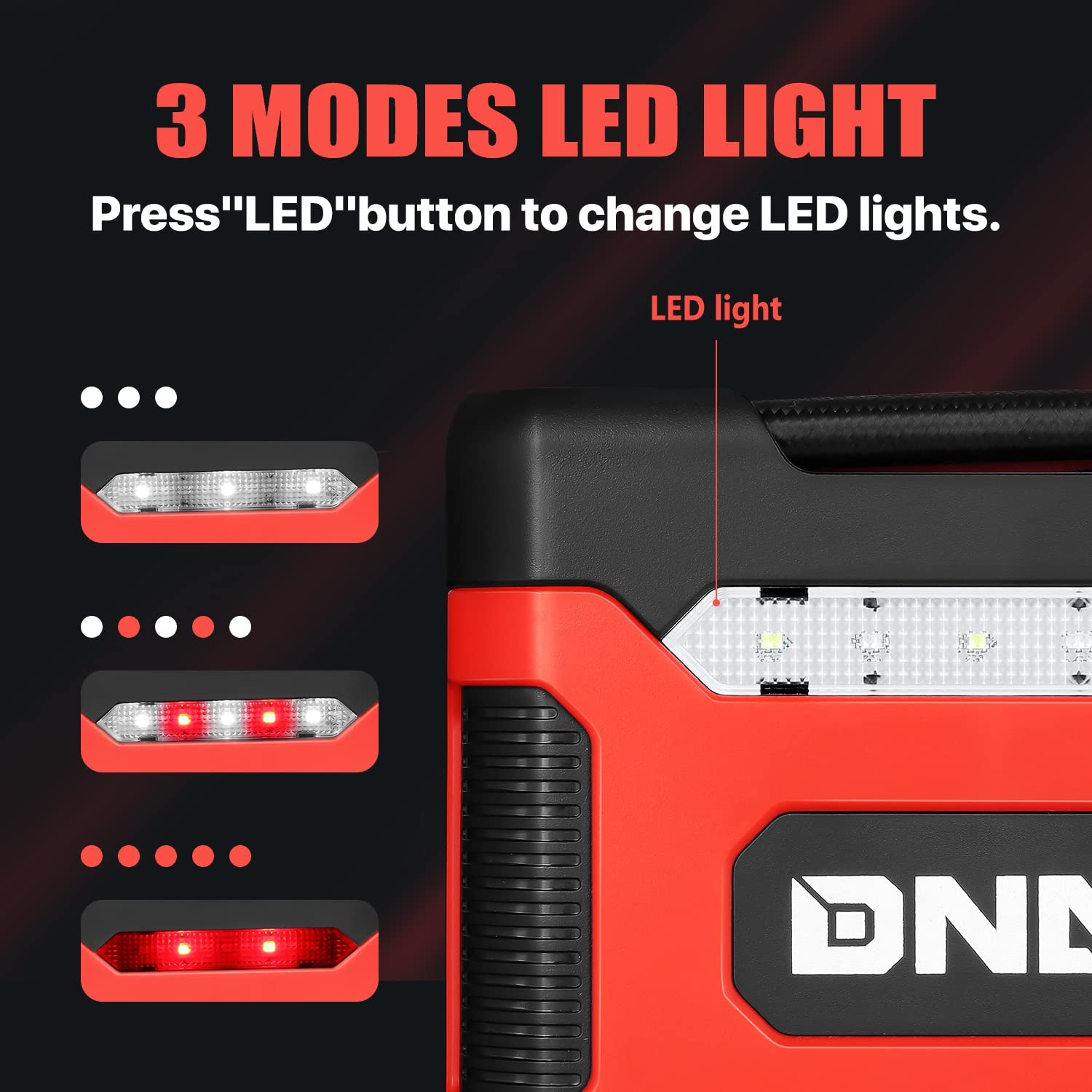 Dna Motoring Tools-00210 Red 12V Dc Digital Tire Inflator Portable Air Compressor With Pressure Gauge For Cars, Bicycles, Motorc