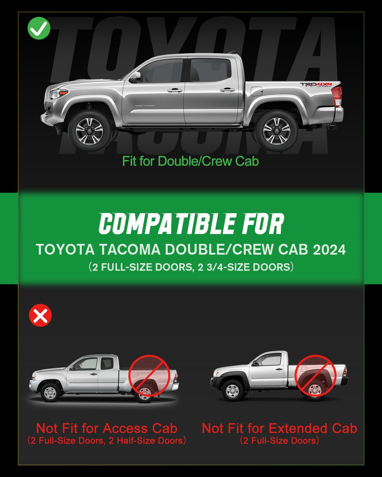 Viwik Car Floor Mats For Toyota Tacoma 2005-2011, Automotive All Weather Floor Liners For Toyota Tacoma, Tpe Rubber Car Mats Fro