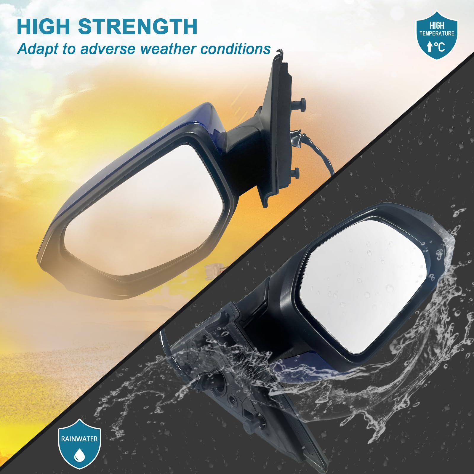 Lqito Left Driver Side Door Mirror For 2016-2021 HONDA CIVIC LX SE Sport with Power Mirror Ajust Manual Fold Non-Heated Match to