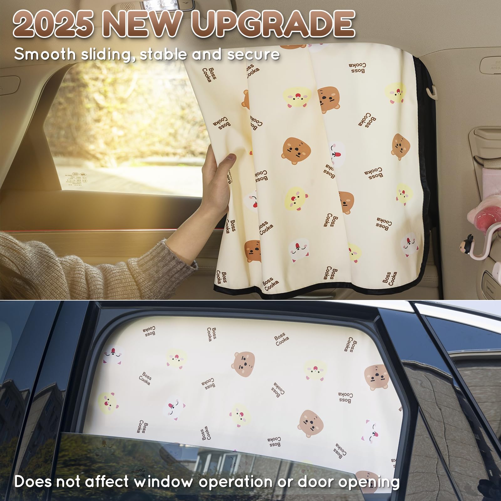 Aokway Car Window Shade (2Pack)-Uv-Blocker Magnetic Car Window Sun Shade For Baby 99% Uv Protection Fit Suv/Sedan/Minivan | Roll