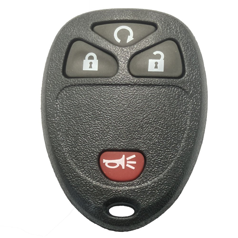 Keyless Entry Remote Car Key Fob Shell Case 4 Buttons Replacement Fit For Gm Gmc Chevrolet Chevy Buick With Button Pad (Black)