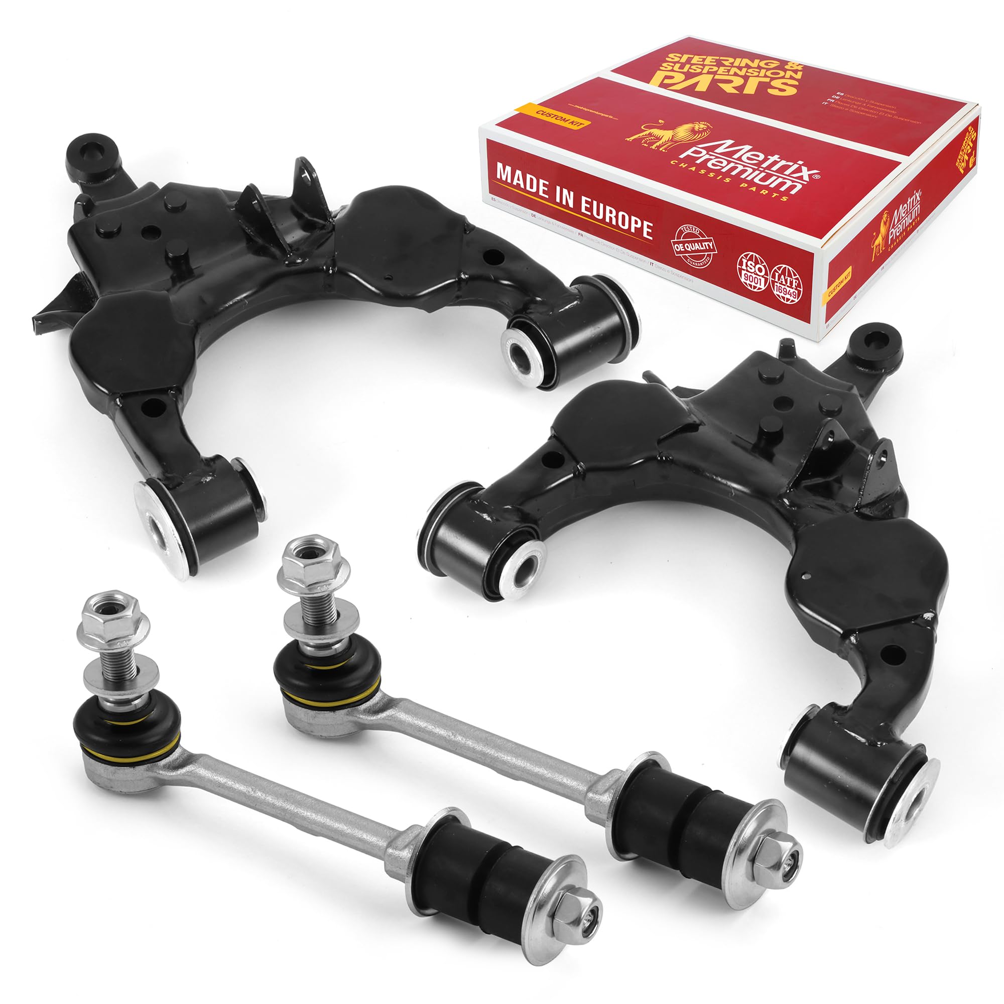Metrix Premium Chassis Parts - 4 Pc Front Lower Control Arm & Front Sway Bar Stabilizer End Link Kit Fits 01-03 Toyota Sequoia,