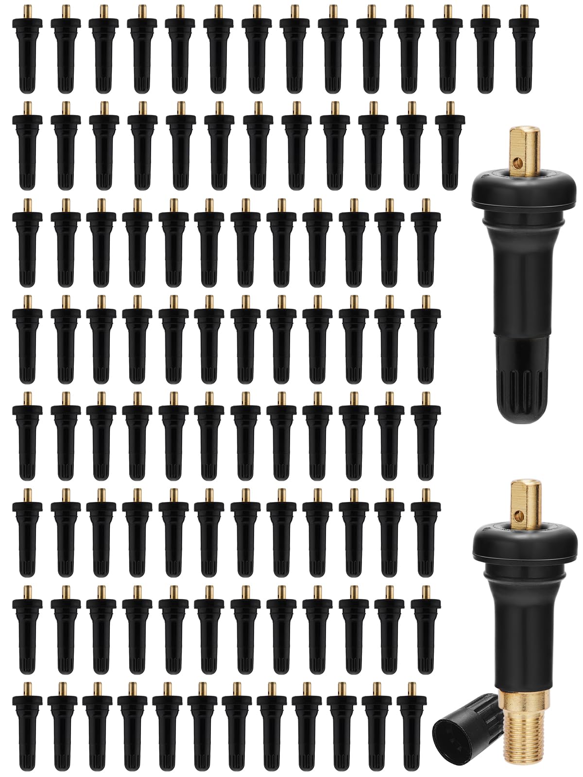 TAUTOY 100 PCS TPMS 17-20008 Snap-in Tire Pressure Sensor Valve Stem 2005-2016 for Jeep Ford Chevrolet/Chevy Dodge Chrysler Buic
