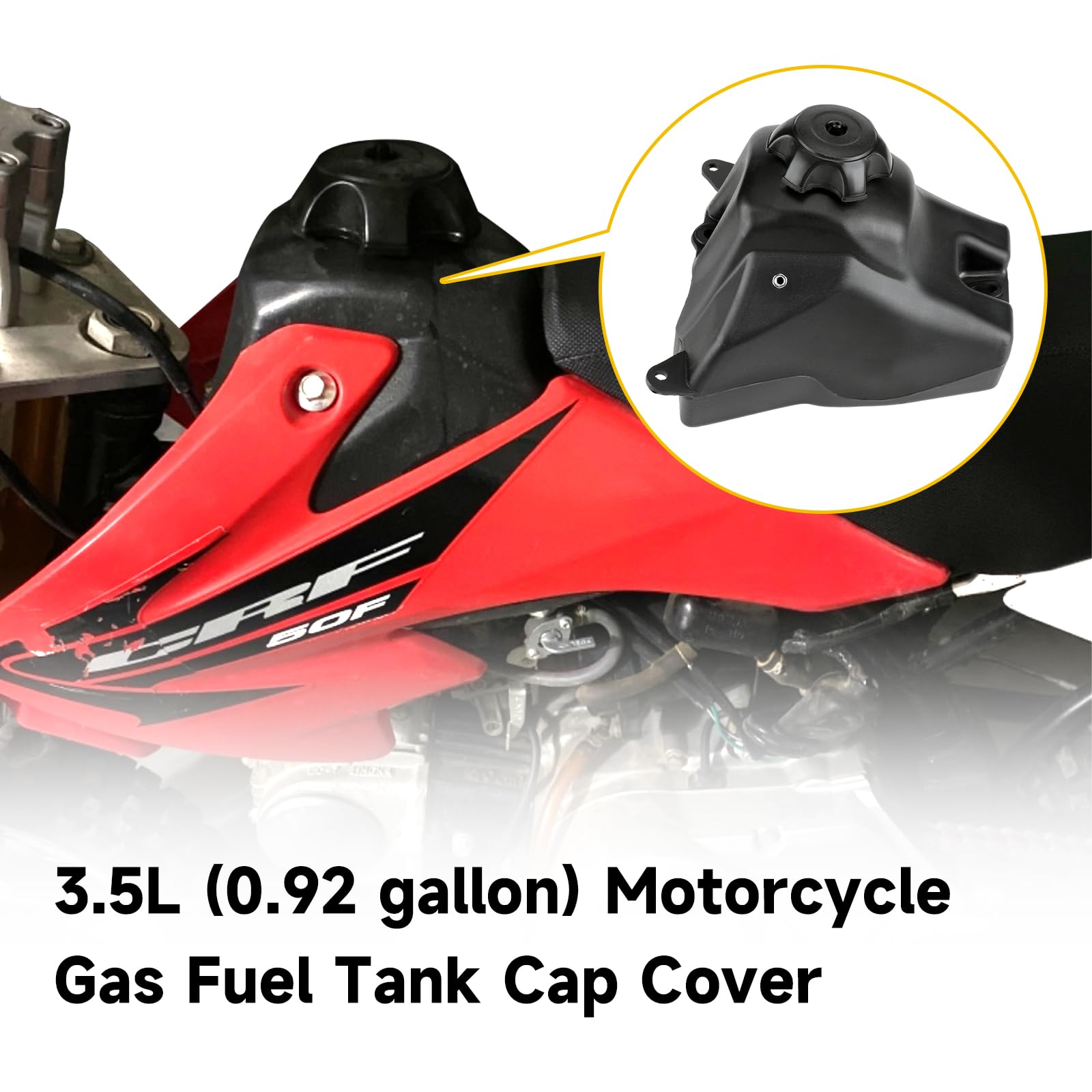 Hiaors Gas Fuel Tank For Crf50 Xr50 50Cc 70Cc 90Cc 110Cc 125Cc Ssr Taotao Chinese Pit Dirt Bike Baja Dr49 Coolster Kayo Roketa Pitster Pro 90Ss Piranha Sdg 107 Thumpstar Bse Stomp Atomik Parts