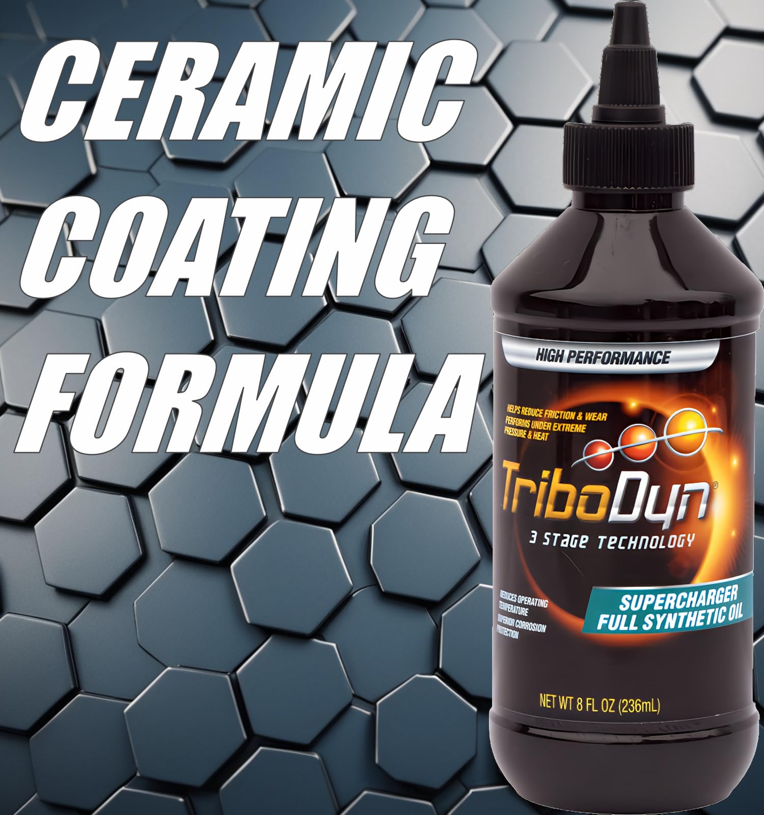 TriboDyn 50W Full Synthetic Ceramic Supercharger Oil - 8 OZ Bottle