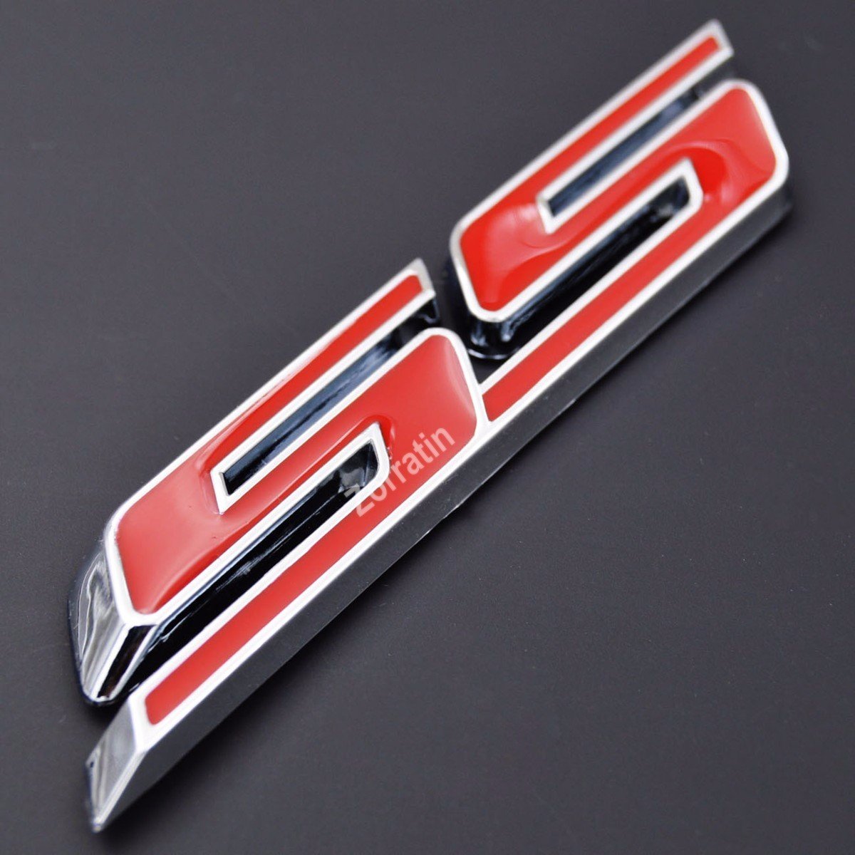 (Set Of 2) Slant Ss Grill Side Fender Trunk Emblem Badge Decal With Sticker For Chevrolet Chevy Camaro Impala Malibu Holden 2010