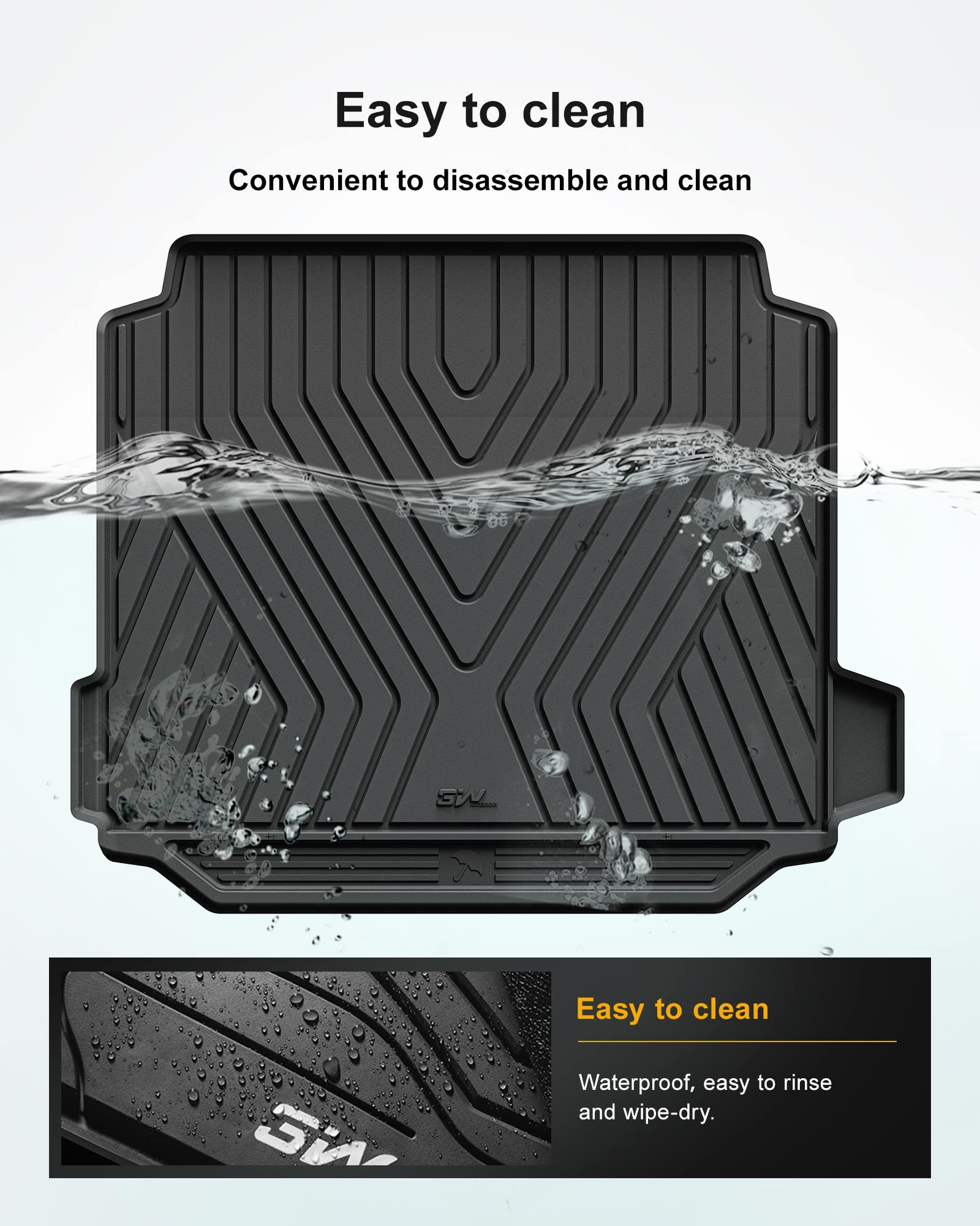 3W Bmw X5 Cargo Liner Fit For 2019-2024 2025 All Weather Tpe Suv Mats Custom Fit Bmw X5 Trunk Liner Heavy Duty Trunk Mat (Not Fo