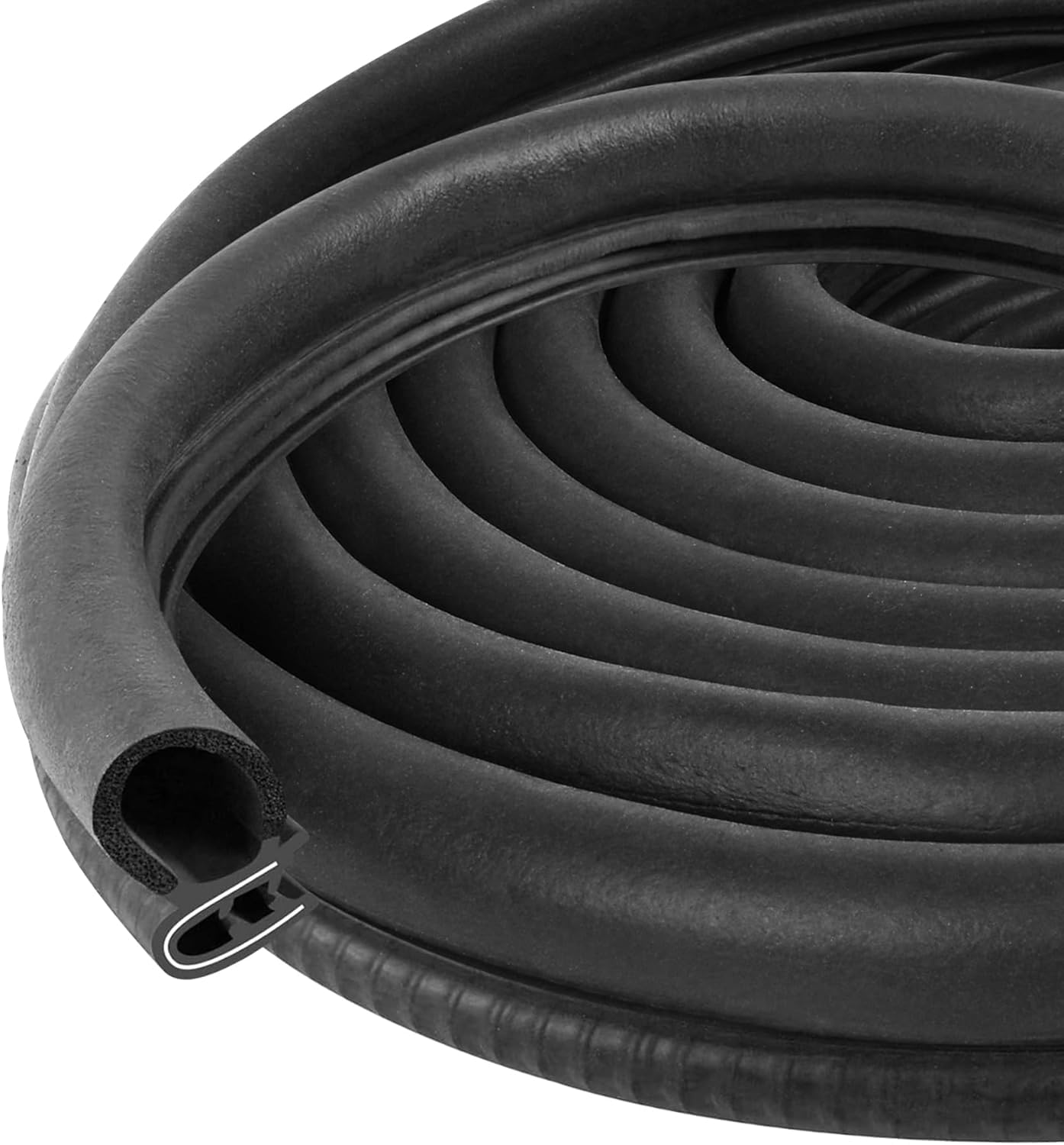 Automotive Door Weather Stripping 30Ft Car Door Rubber Edge Trim Seal Strip Gasket With Side Bulb For Car Bus Camper Boat Rv Tru
