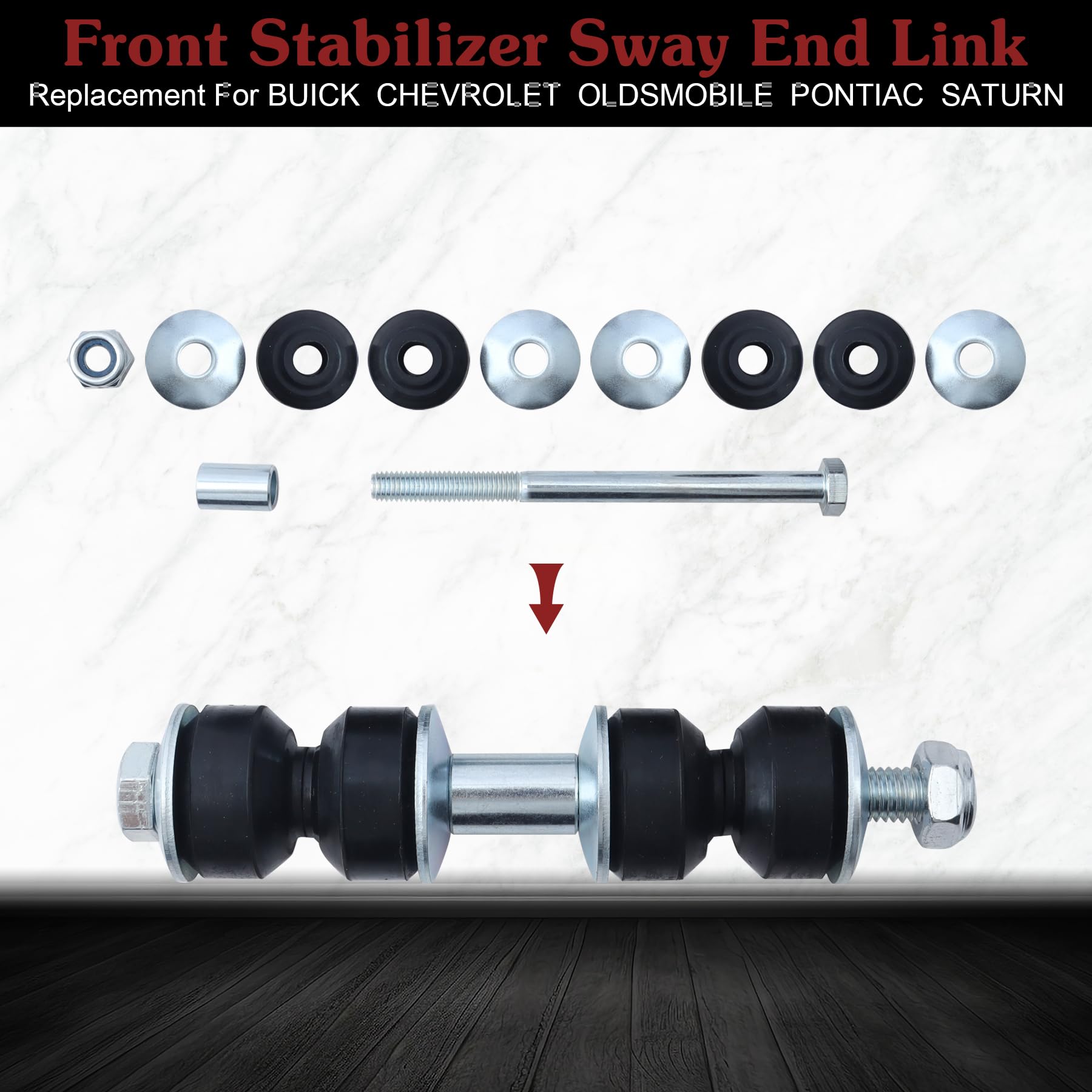 Stiueoav K5342 Sway Bar Link - Front Stabilizer End Link Compatible With 2005-2009 Allure?1997-2005 Century?2005-2009 Lacrosse?2