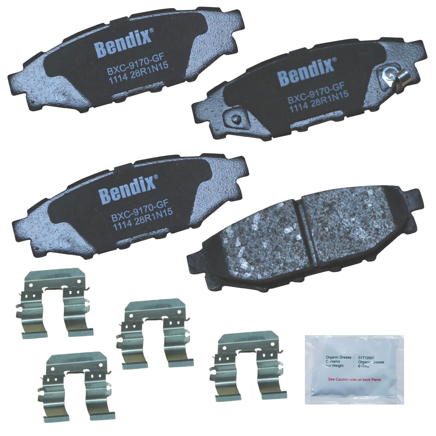 Bendix Priority 1 Ceramic Rear Disc Brake Pad Set for Scion FR-S 2013, Subaru BRZ 2013, Forester, Impreza, Legacy 2014-2005, Out