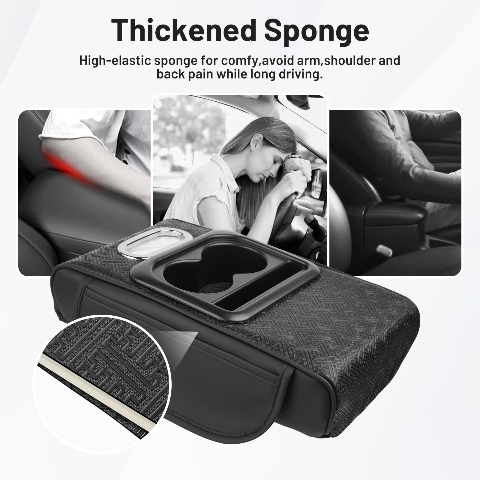 Autorder Center Console Cover For Toyota Rav4 2019-2025 Accessories Armrest Cushion With Multi-Purpose Storage Slot Leather Midd