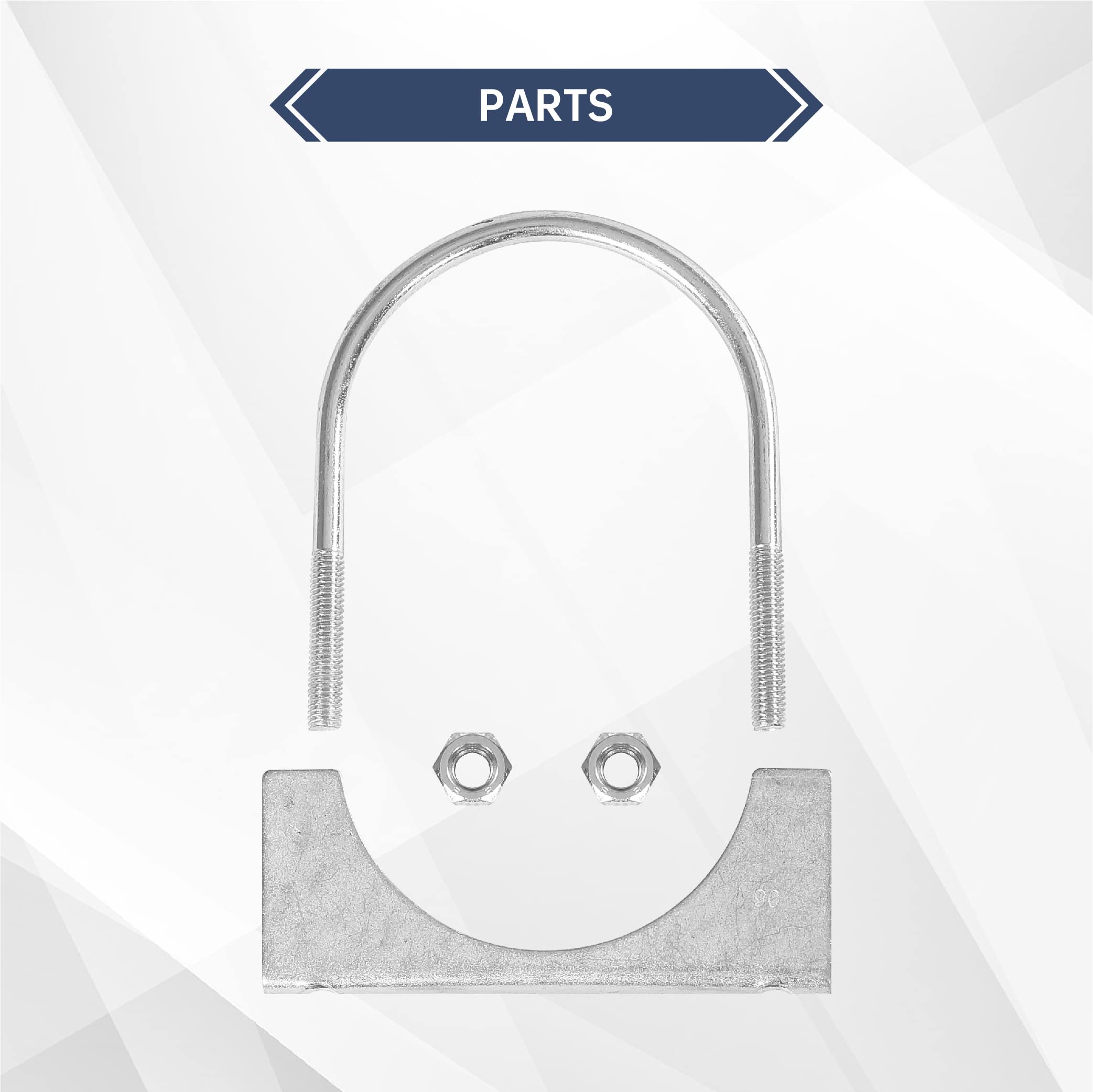 Batoneco 3.5'' U Bolt Clamp, Muffler Exhaust Clamps,3-1/2 Inch Saddle Style Heavy Duty Mild Steel(2-Pack)