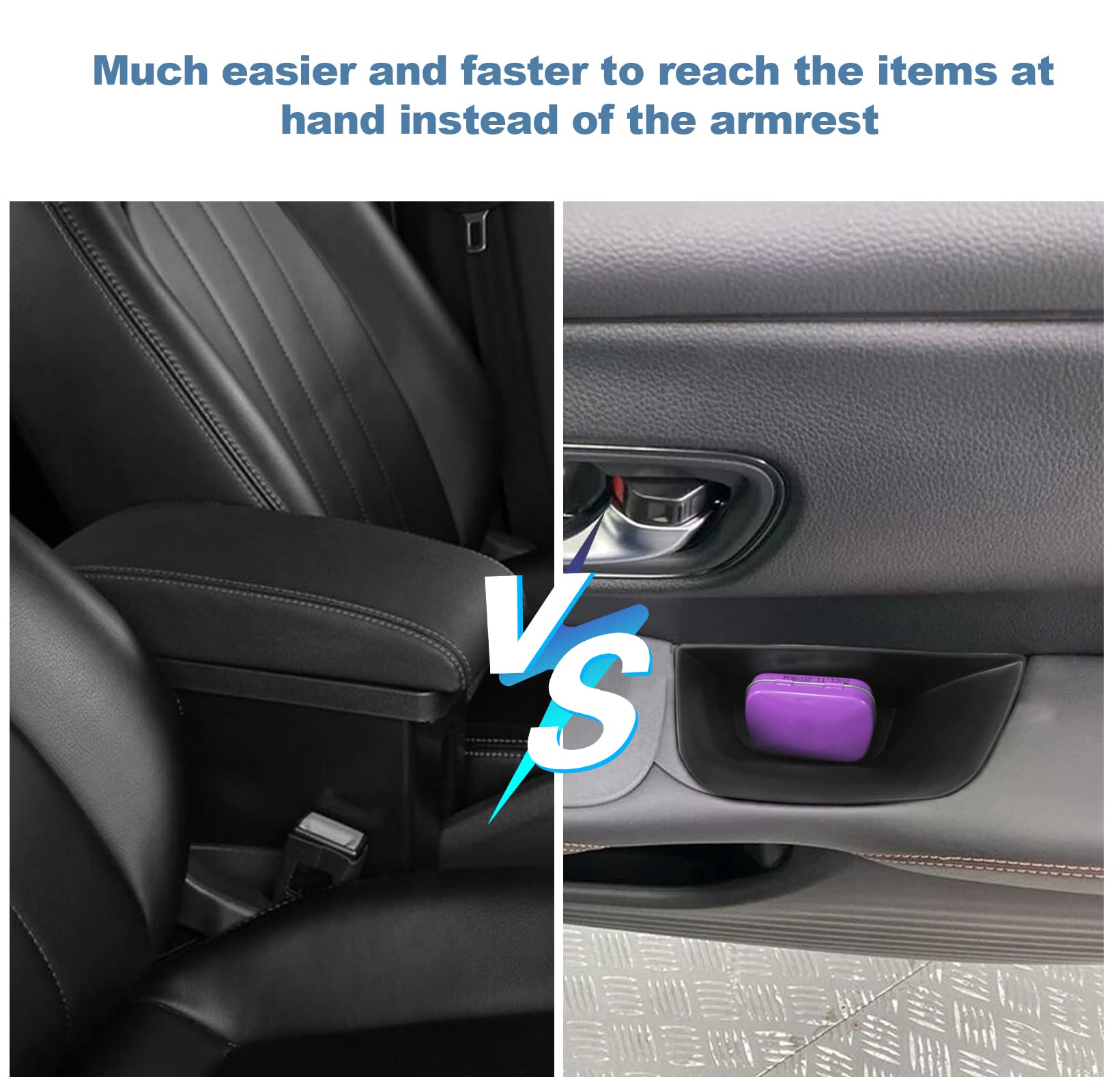 Cdefg 2Pcs For 2023-2025 Hr-V Door Side Storage Box Handle Pocket Trash Container 2023 2024 2025 Hr-V Console Driver Passenger D