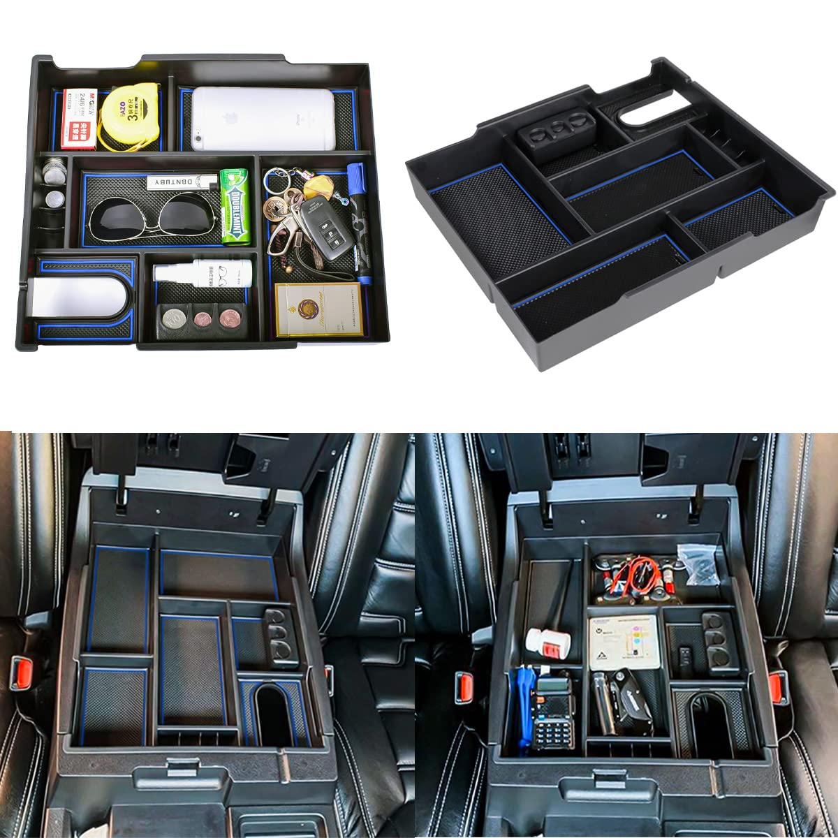 Edbetos Center Console Tray Organizer Compatible With Toyota Tundra 2014 2015 2016 2017 2018 2019 2020 2021 Accessories, Armrest
