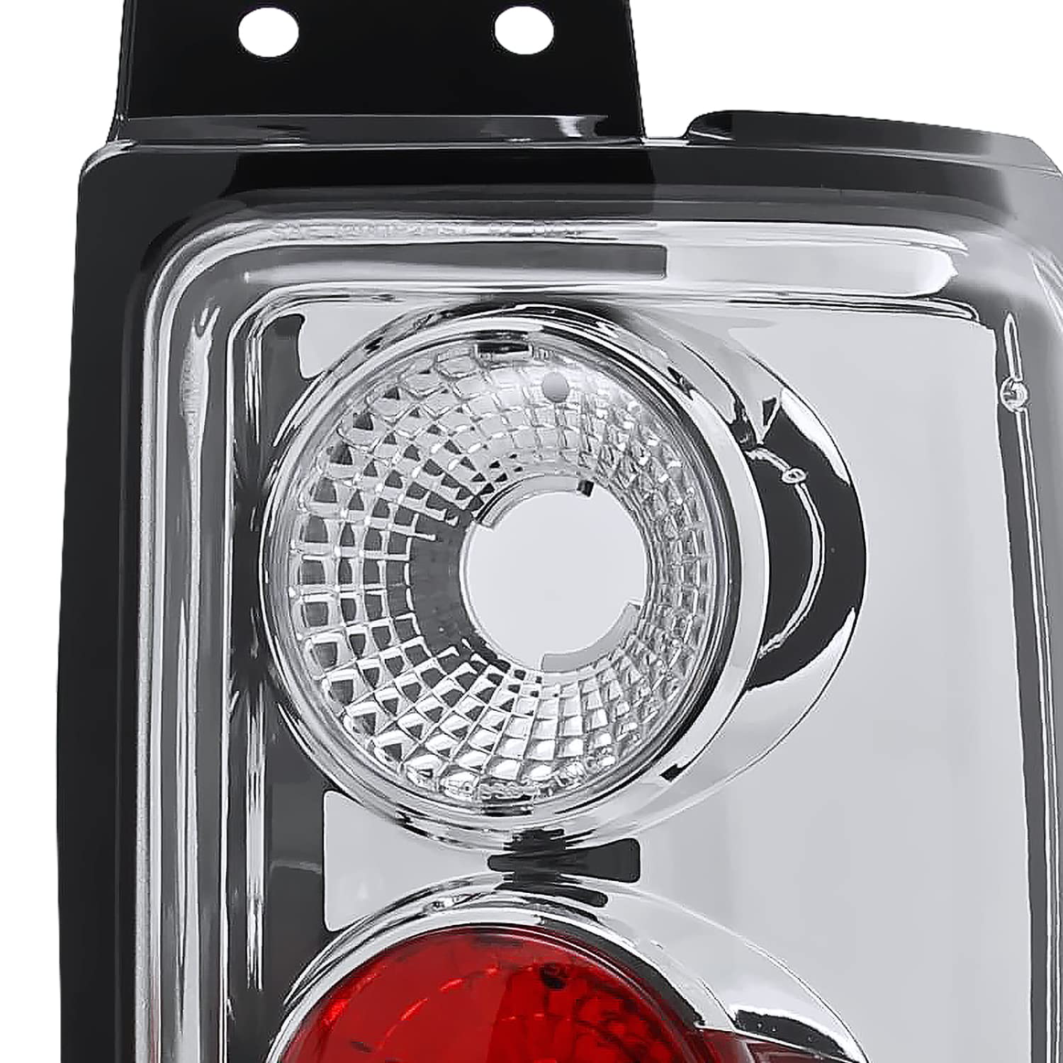 Spec-D Tuning Chrome Housing Clear Lens Tail Lights Compatible With 1997-2002 Ford Expedition, Left + Right Pair Assembly