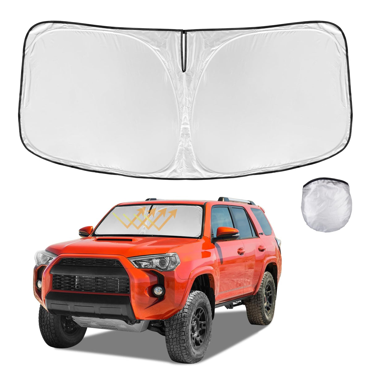 For Toyota 4Runner Windshield Sun Shade Sunshade For 2010-2024 4Runner Windshield Cover Custom-Fit Toyota 4-Runner Car Front Win