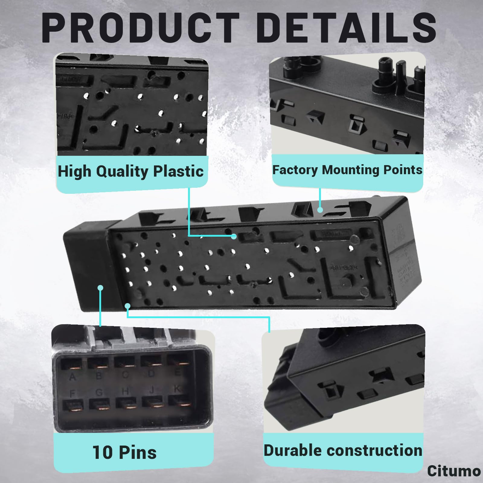 12451498 Front Right Passenger 8 Way Power Seat Control Adjustment Switch Fit 2007-2013 Sierra Yukon Avalanche Silverado Suburba