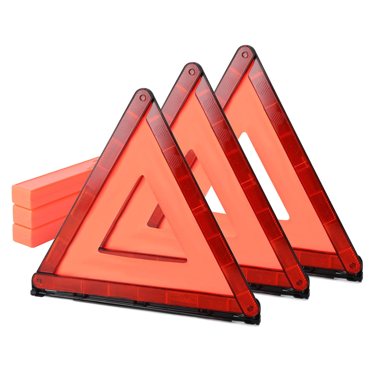 Cureder Emergency Warning Triangles, 3 Pack With Packaging Foldable Warning Reflective Triangle Warning Kit, Emergency Triangle For Vehicles, Car Road Reflective Kit For Vehicles Breakdown