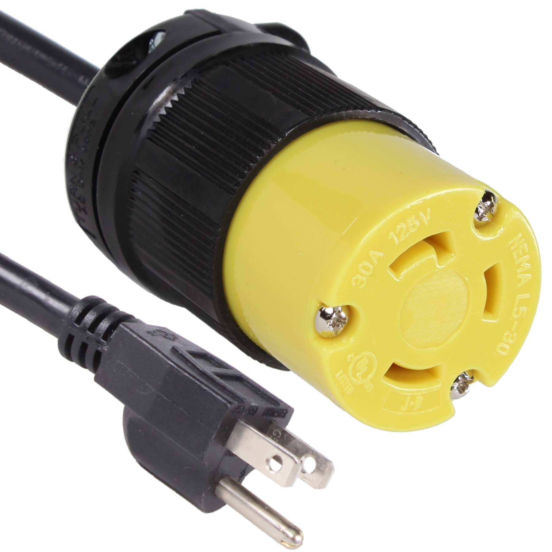 15 To 30 Amp 110 Volt Rv Power Cord Adapter By Journeyman Pro, 15A Male Plug (5-15P) Converts To 30A Female Connector (Tt-30R) 2