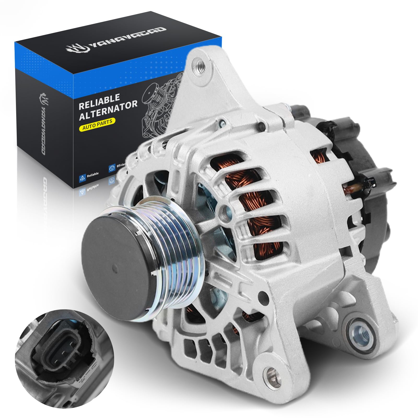 YINAVAGAD 373002E200 1.8L 2.0L L4 Alternator for Hyundai Elantra 2011-2017, for Kia Forte Forte5 Forte Koup Soul 2012-2016, Repl