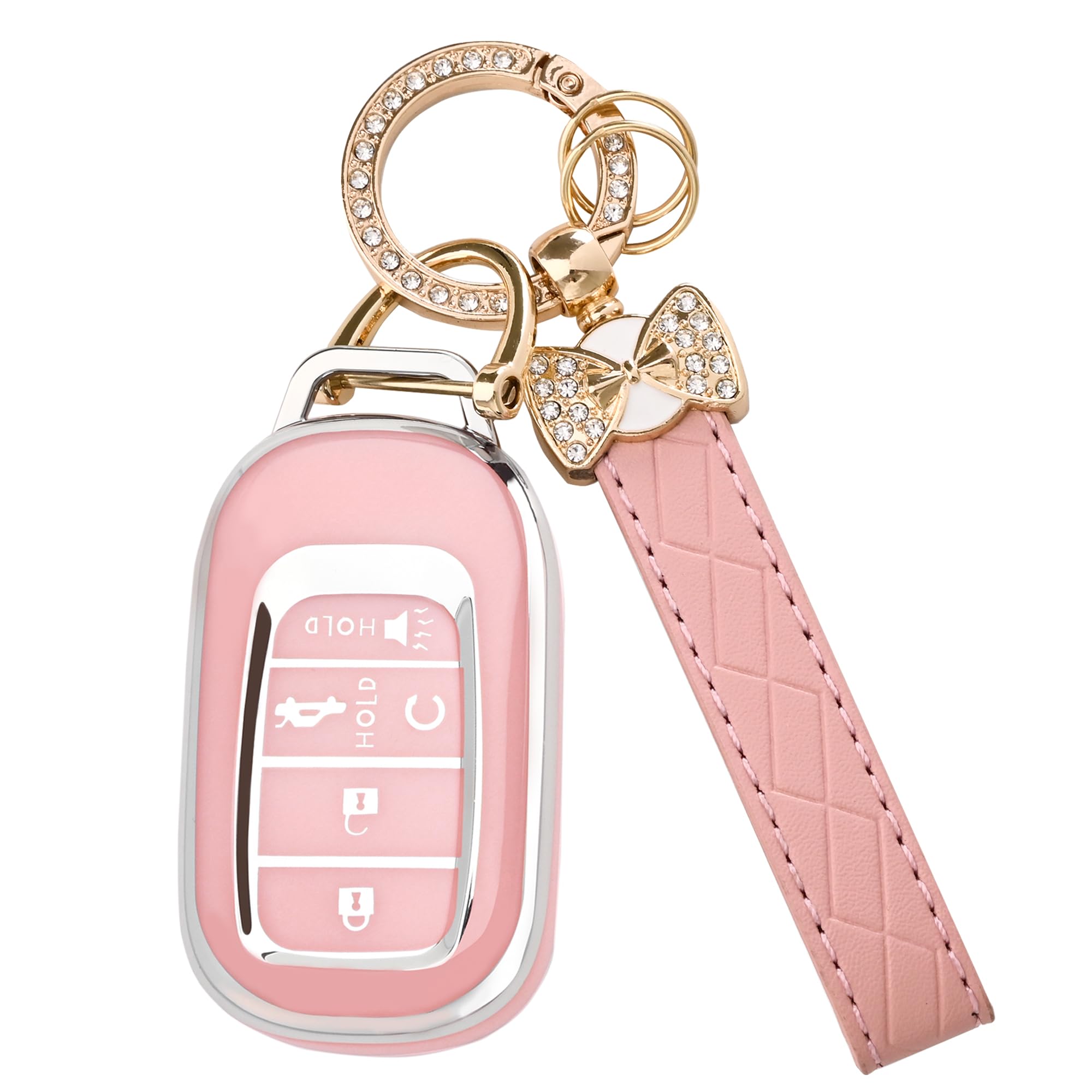 TECARATE for Honda Key fob Cover - Soft TPU Car Key Case Protector Fit for 2022 2023 2024 Honda Accord Civic HR-V CR-V Pilot Ody