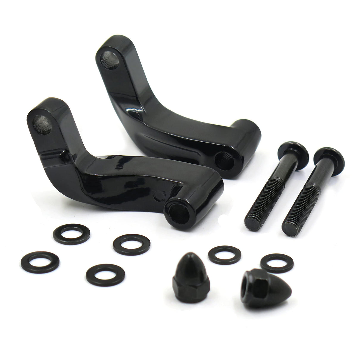 Smt- Black Aluminum Alloy Mirrors Mount Adapter Compatible With Harley Fat Bob Softail Dyna Cvo Softail Low Rider Motorcycle [P/N: Mt387-Bk] [B00Rnivmyk]