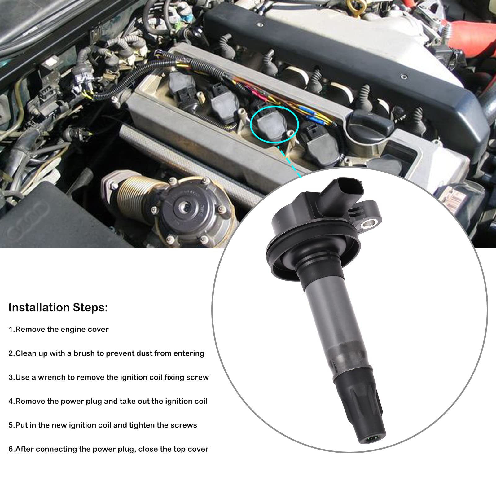 Set Of 6 Ignition Coil Pack And Spark Plugs Fits For 3.7 3.5 V6 Ford Edge Flex Taurus Lincoln Mks Mkt Mkz Mkx Mercury Sable 2008