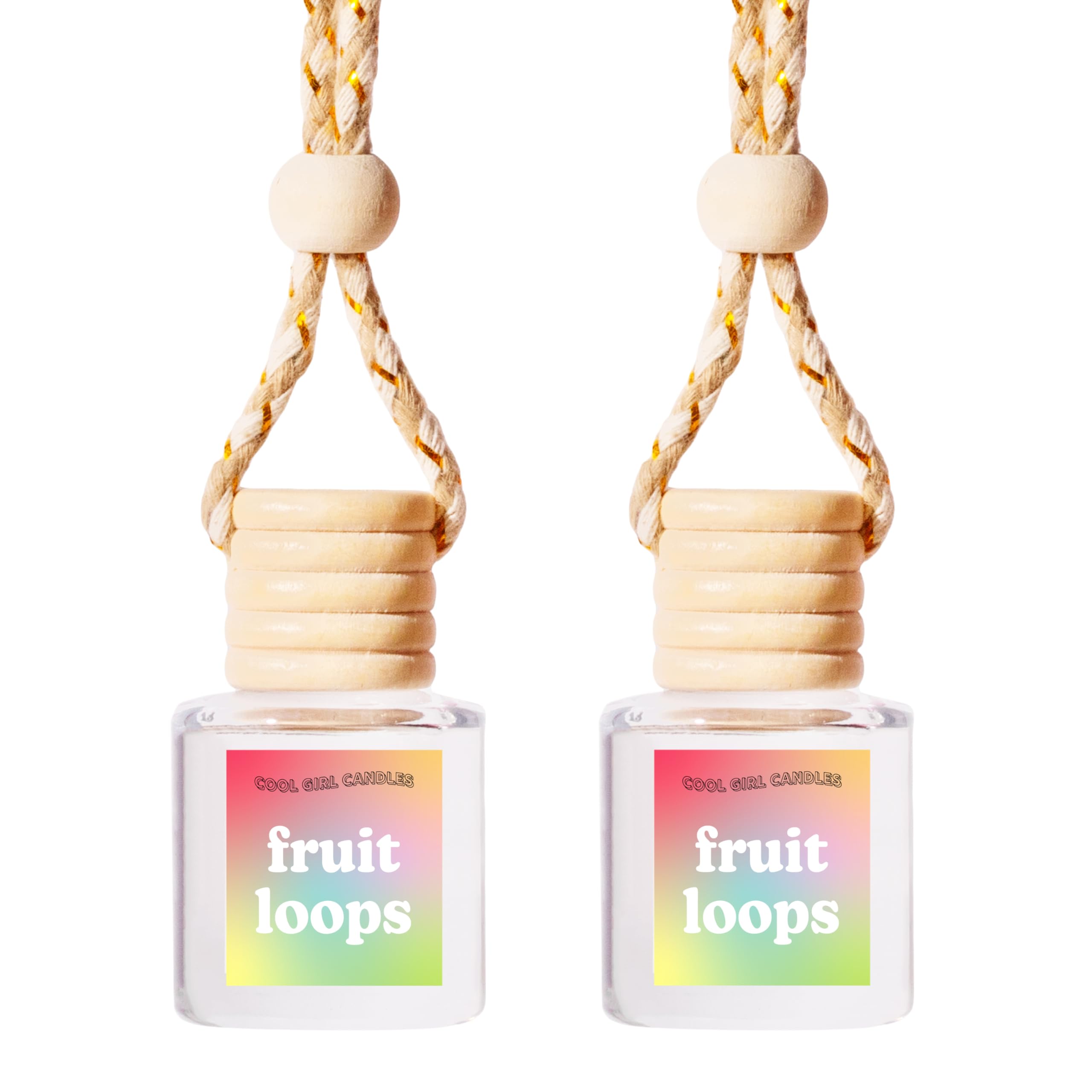 Coolgirlcandles Fruit Loops Car Air Hanging Fragrance Oil Diffuser Car Air Freshener Diffuser For Essential Oils, Scents Aromath