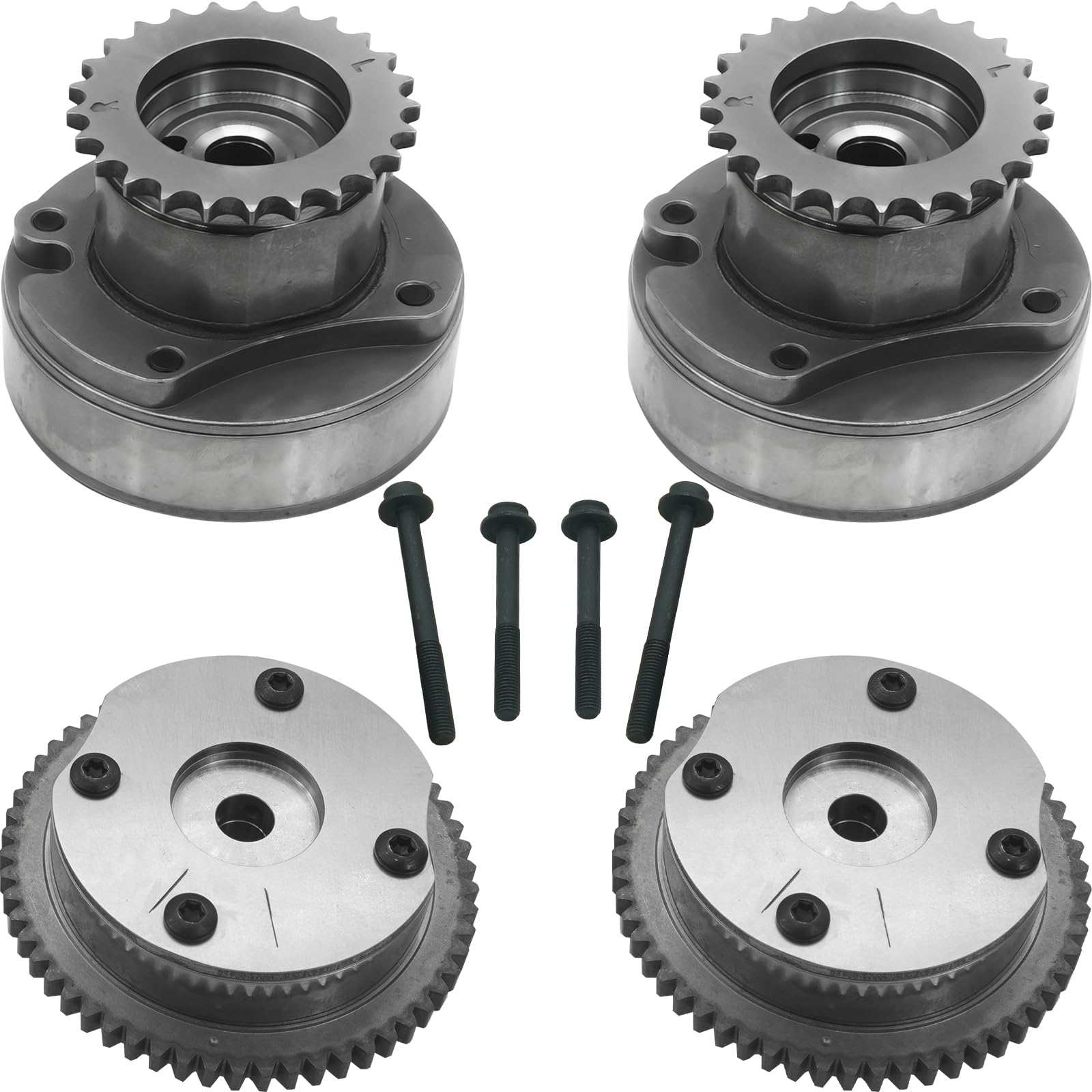 4PCS Intake & Exhaust VVT Cam Phaser Timing Camshaft Sprocket Fit for Expedition Mustang Explorer Taurus, Lincoln Navigator F150