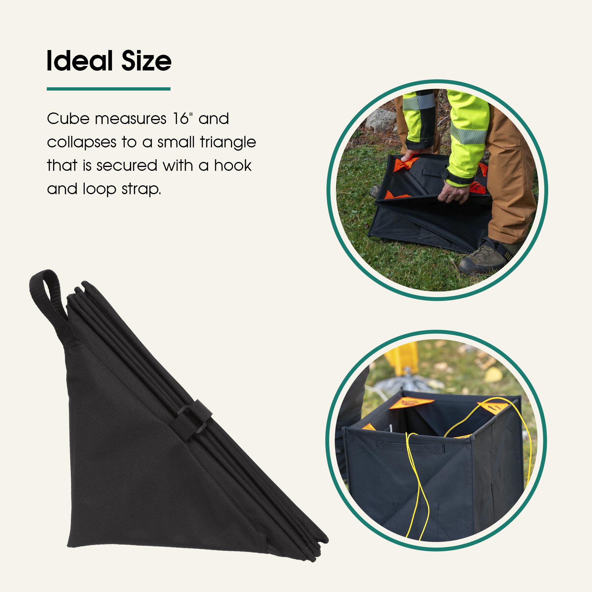Arborist Throw Line Storage Cube, Portable Climbing Rope Organizer, Collapsible Throw Line For Tree Work Nylon Bag, Handcrafted