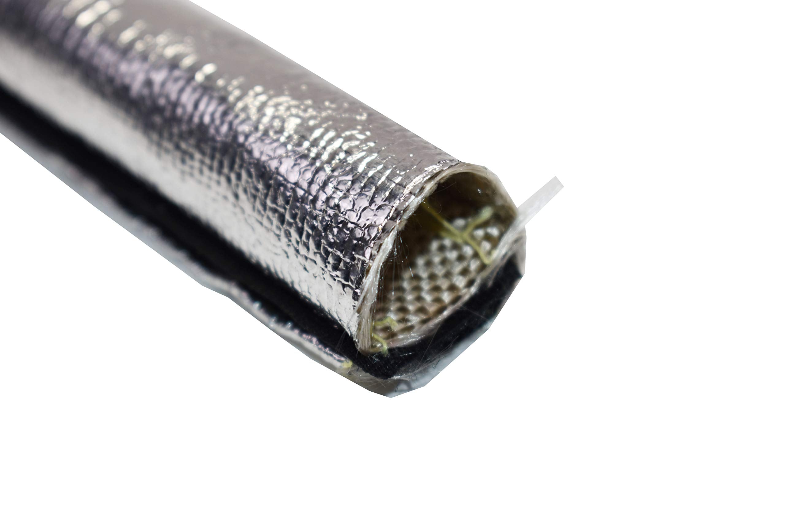 A-Team Performance - 010455 Heat Shroud Aluminized Sleeving - For Ultimate Heat Shield Protection Barrier Cover - With Hook And