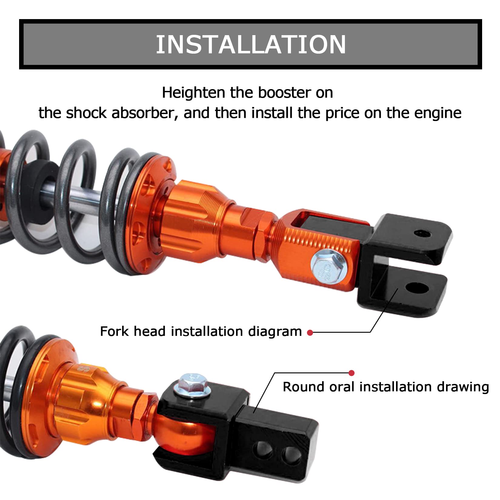 M8 8Mm Rear Shock Extender Absorbers Universal Motorcycle Riser Heightening Adapter High Damping Device Thicken Pad Chassis Extender Taper Riser With Screws(Black)