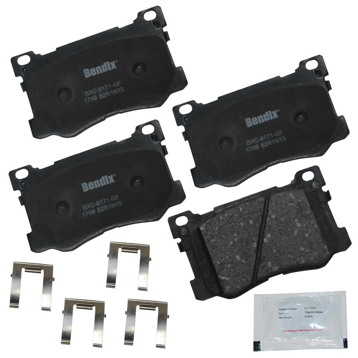 Bendix Priority1 Cfc1799 Ceramic Front Brake Pads For Genesis G80 2018-2017, Hyundai Genesis 2016-2015, Kia K900 2016-2015