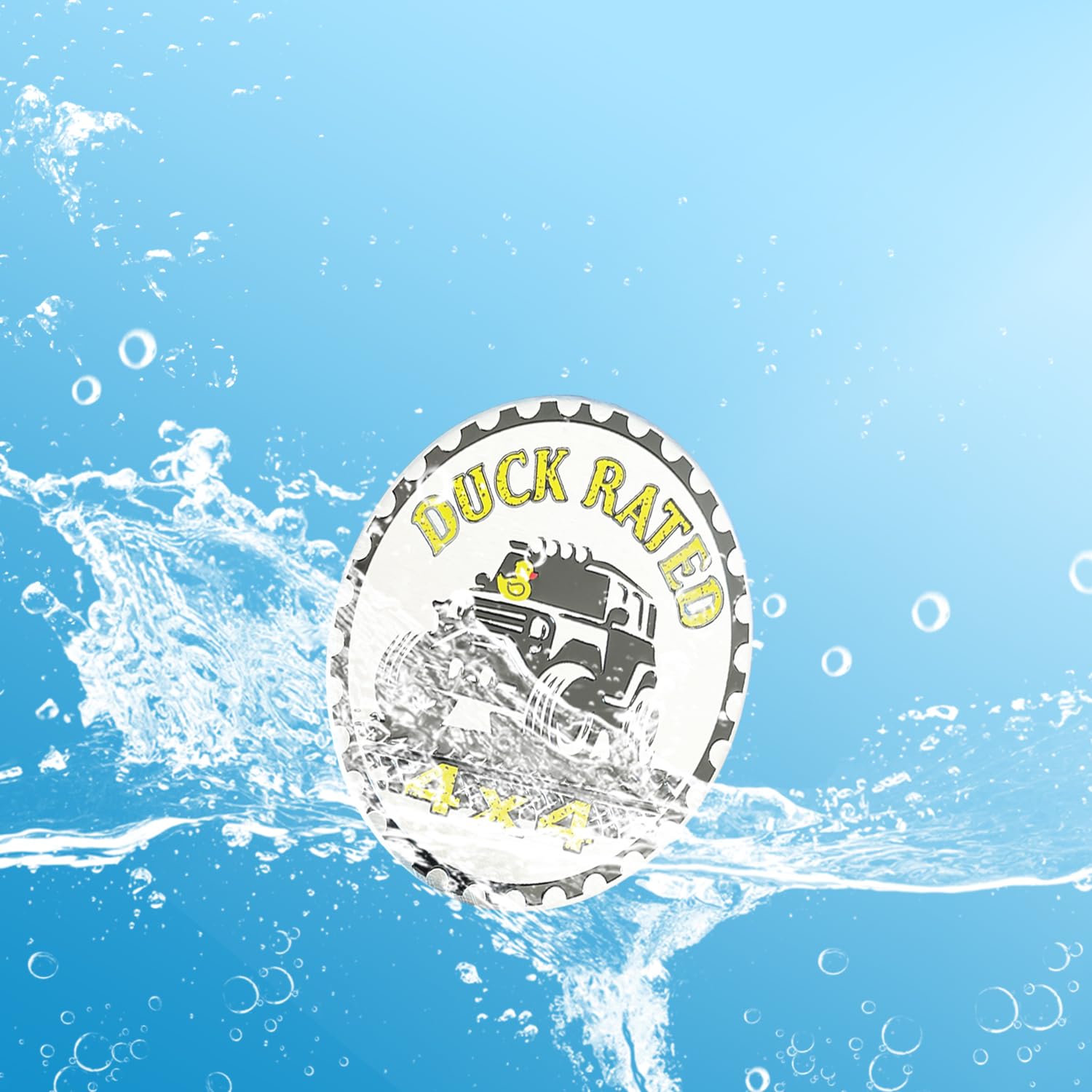 2 Pcs Duck Badge Rated Car Emblem, 4 X 4 Metal Automotive Badge, 3D Round Metal Car Badges Emblems, Car Badge Decals Stickers Co