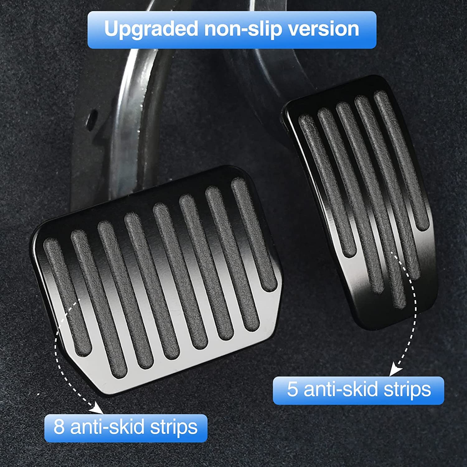 Qiruimy Foot Pedal Pads Set For Tesla Model 3 Model Y, Non-Slip Performance Aluminum Car Accessories Brake & Accelerator Pedal C