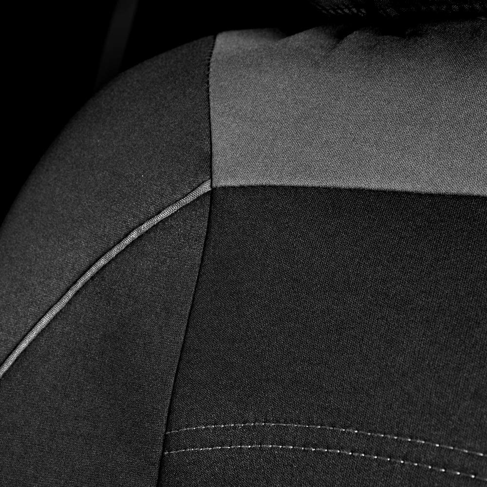 Motor Trend Two Tone Premium Front Seat Covers with Waterproof Rear Protector – with Extended Bench Side Coverage for Car, Truck, Van, and SUV