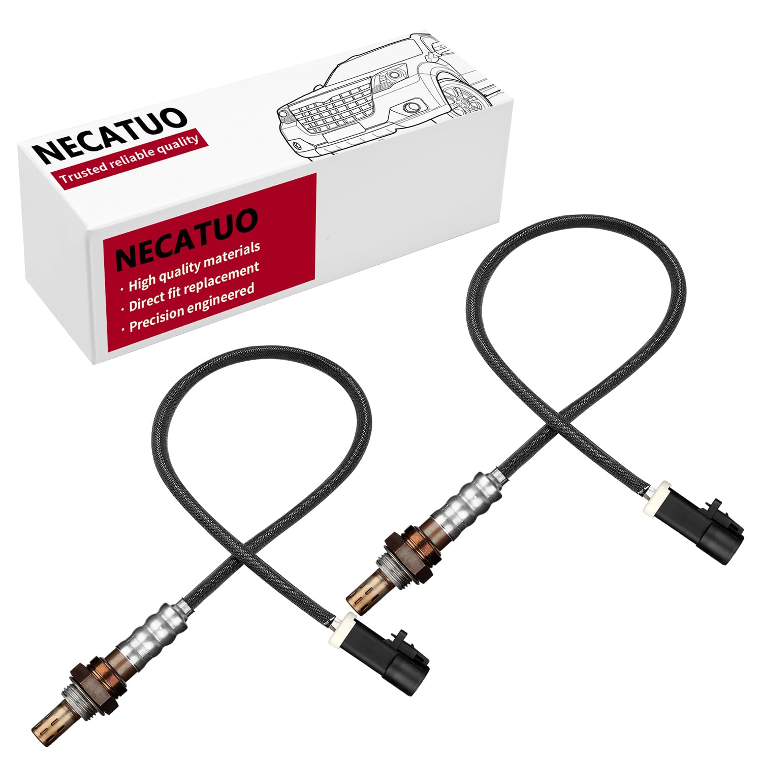 Necatuo 15716 15717 Upstream Downstream O2 Oxygen Sensor (Set Of 2) Compatible With Ford Ranger Mustang Expedition Explorer Esca