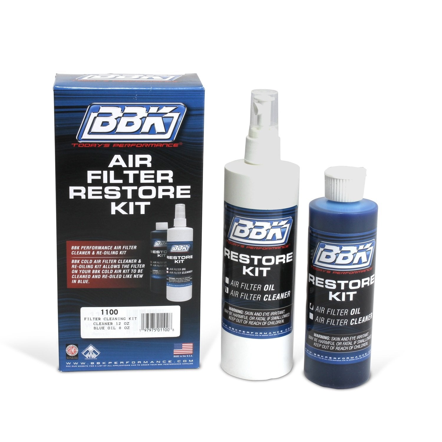 BBK 1100 BBK Cold Air Restore Kit - Cold Air Filter Cleaning, Maintance And Re Oil Kit With Blue Oil